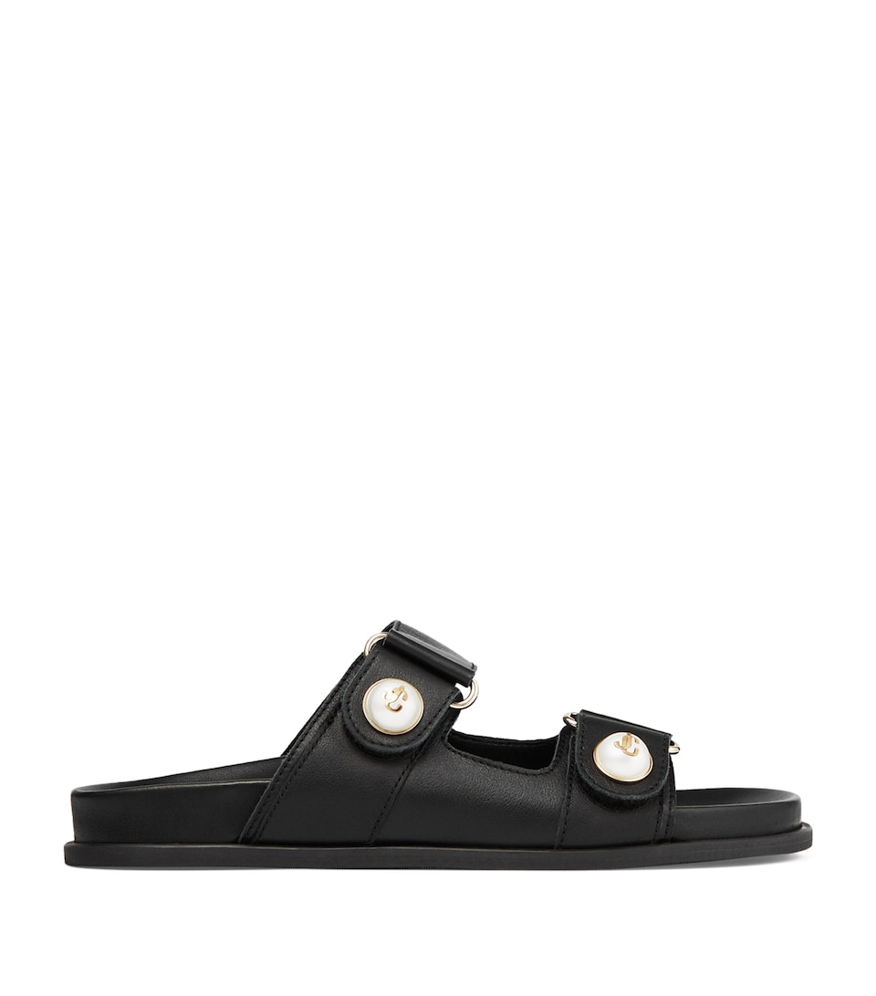 Jimmy Choo Fayence Leather Sandals Black