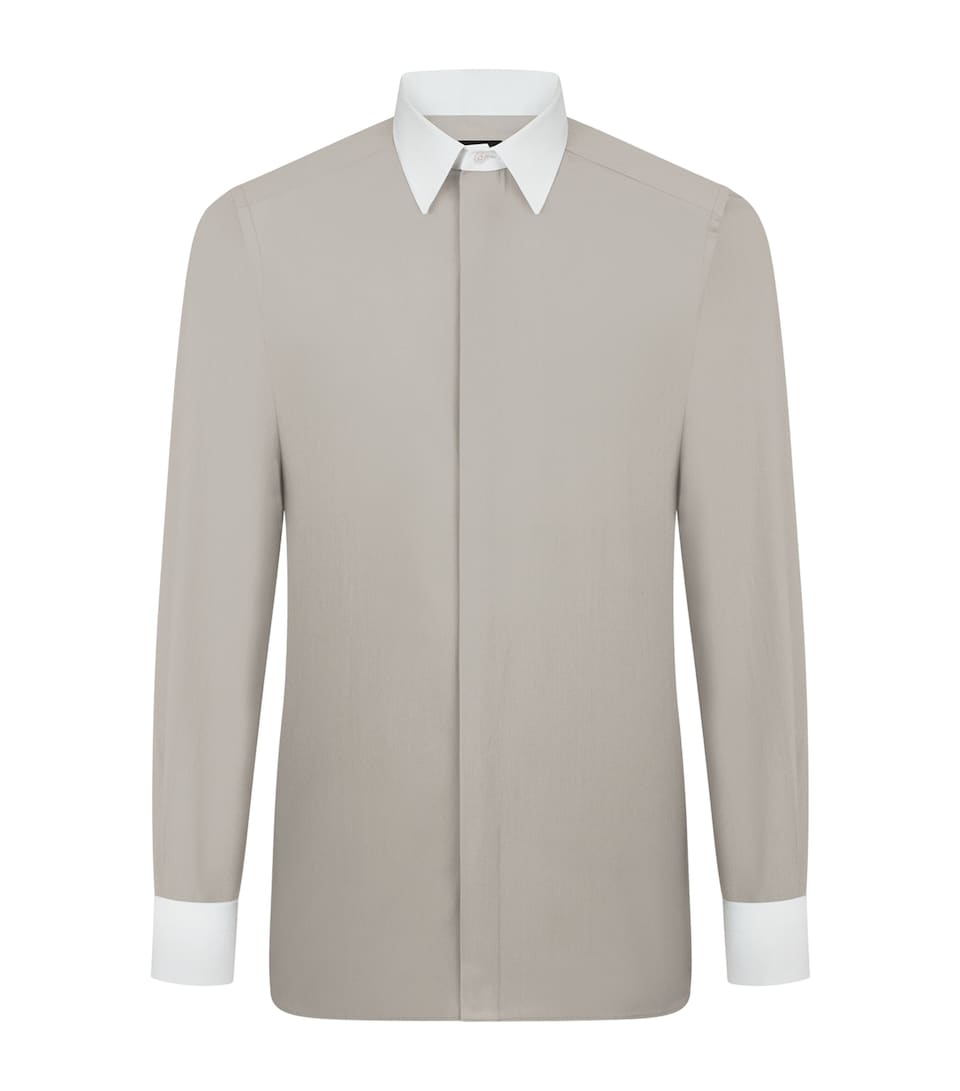 Cotton Contrast-Trim Shirt