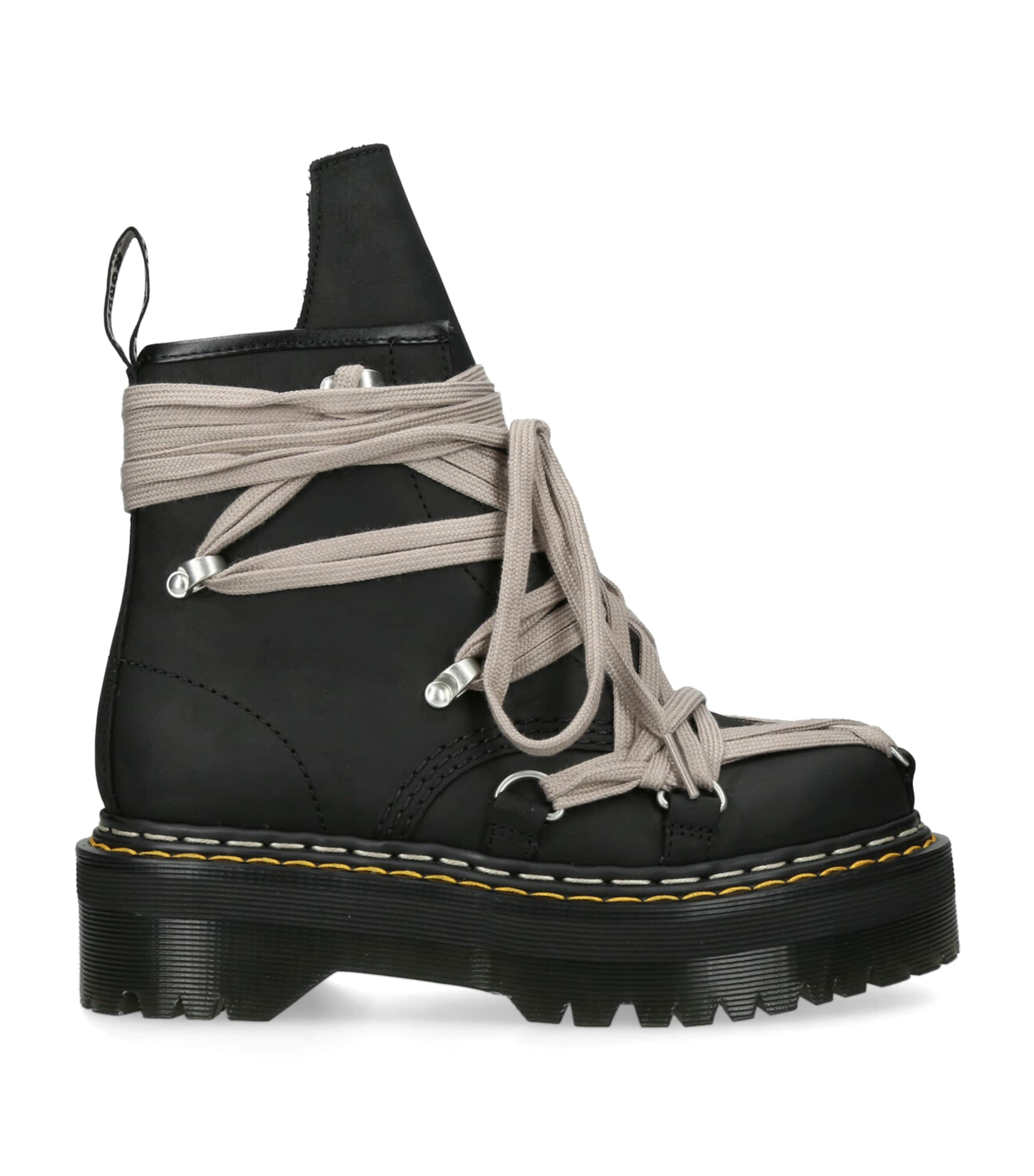 Rick Owens Black x Dr. Martens Quad Sole Steel Toe Boots | Harrods US