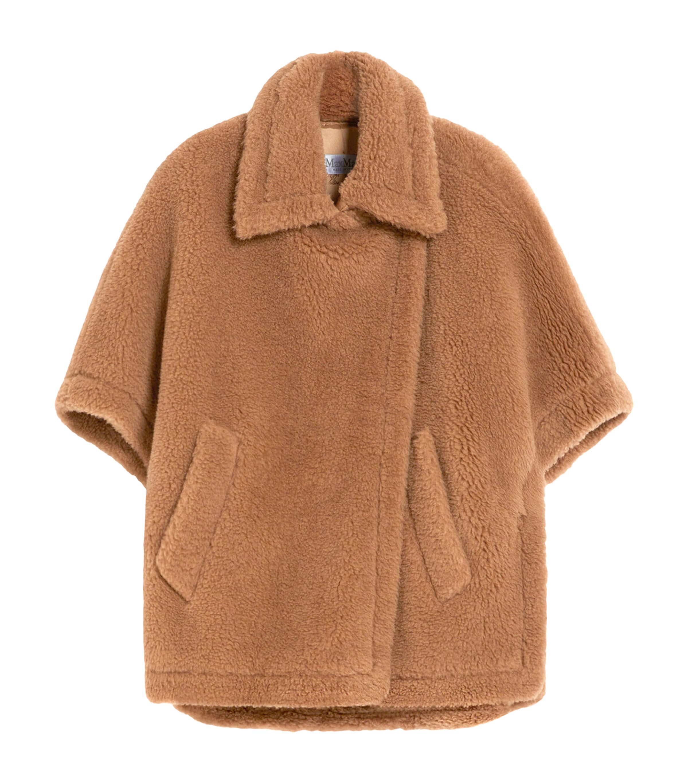 Max Mara Womens Camel Wool-Silk Tebe Cape Camel