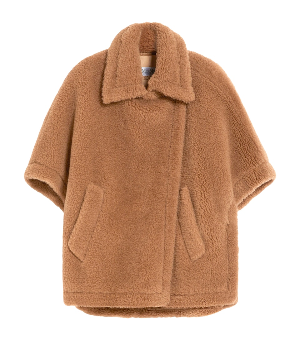 Max Mara Womens Camel Wool-Silk Tebe Cape Camel