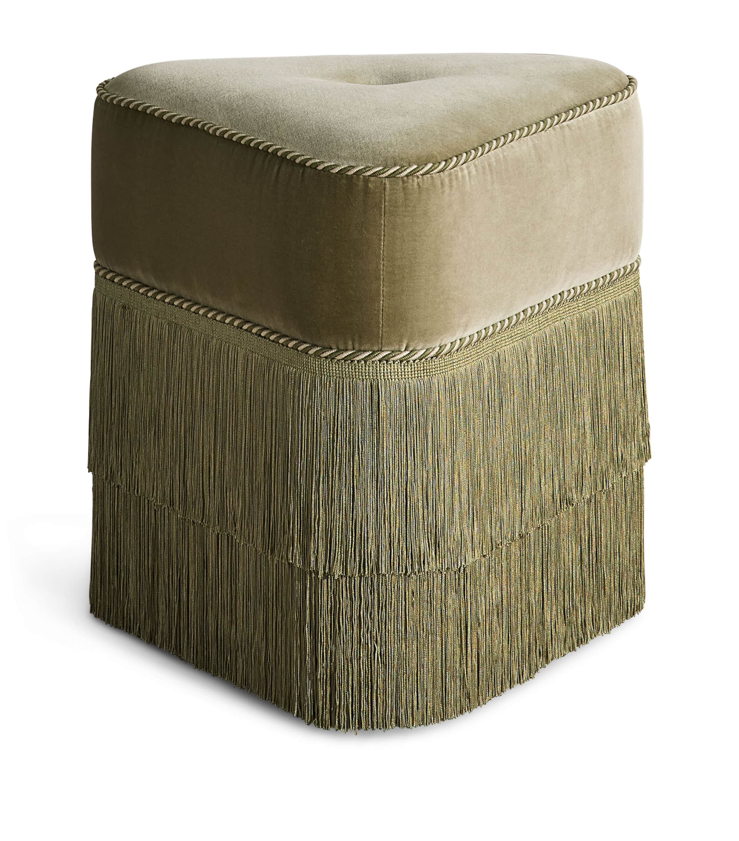 Soho Home Velvet Marta Footstool Green