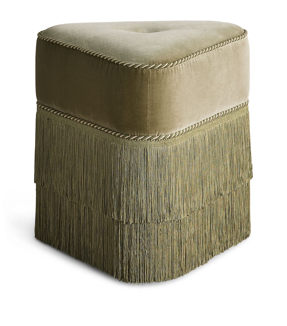 Soho Home Velvet Marta Footstool Green
