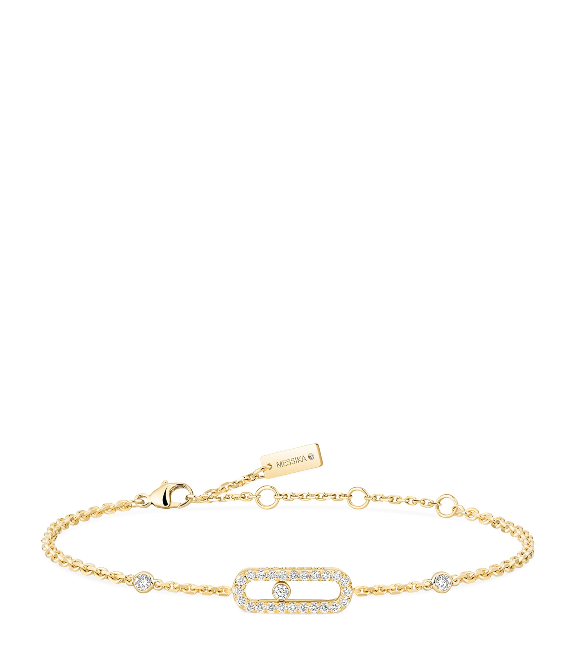 Move Uno Yellow Gold and Diamond Chain Bracelet (0.19ct)