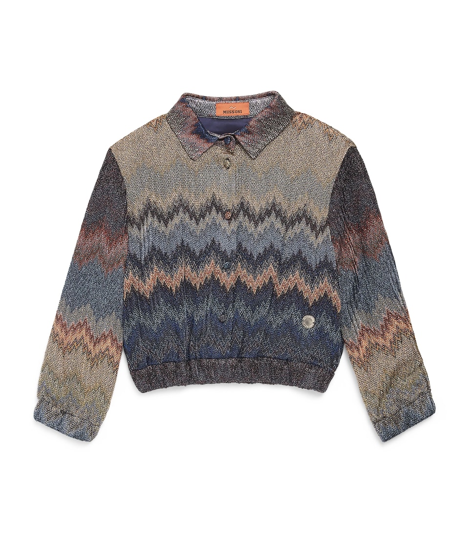 Missoni Kids Knitted Zigzag Shirt Jacket (4-14 Years) Blue/colourful