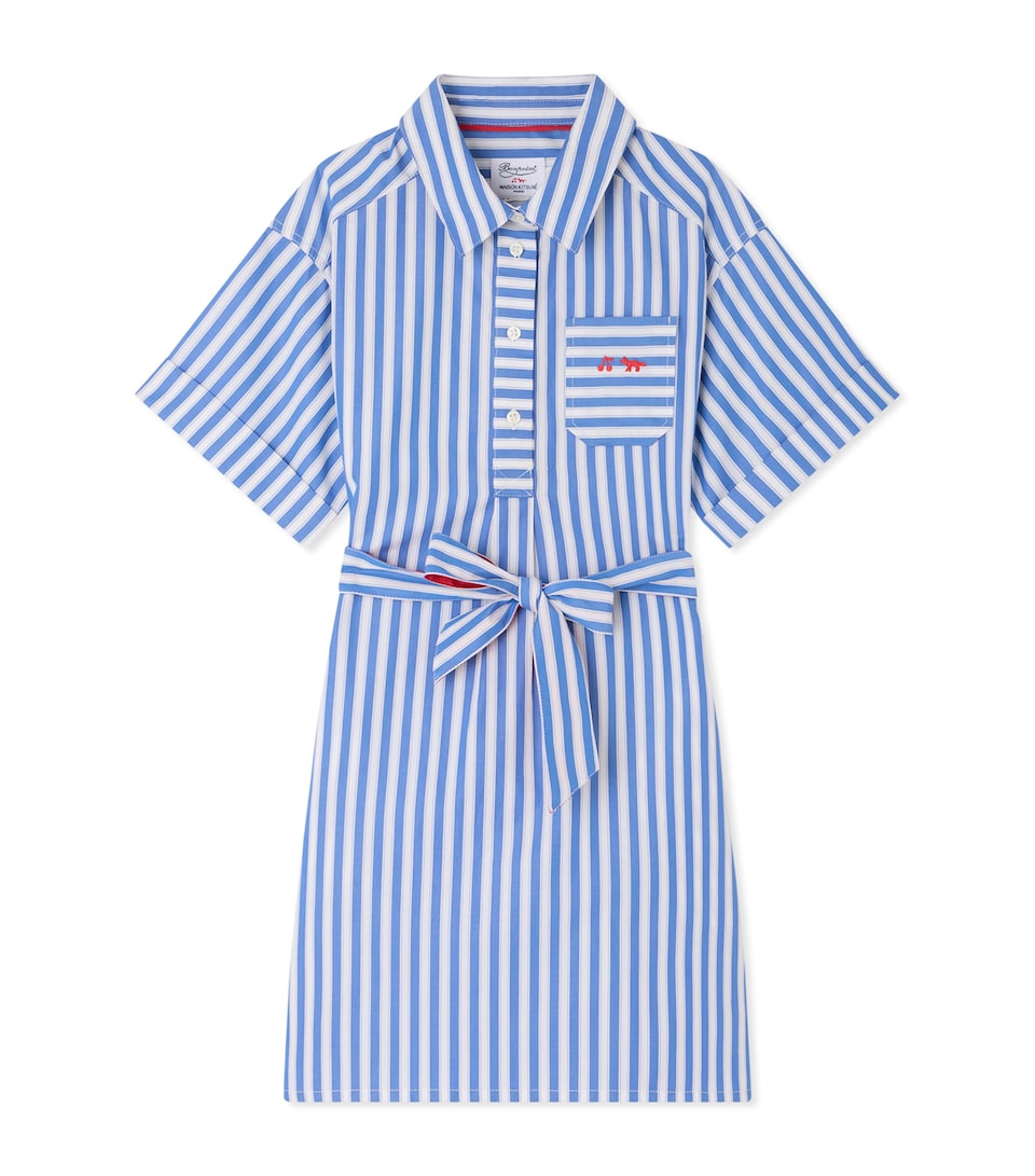 Bonpoint x Maison Kitsuné Stripe Shirt Dress (4-14 Years) Ra Bleu De Prusse