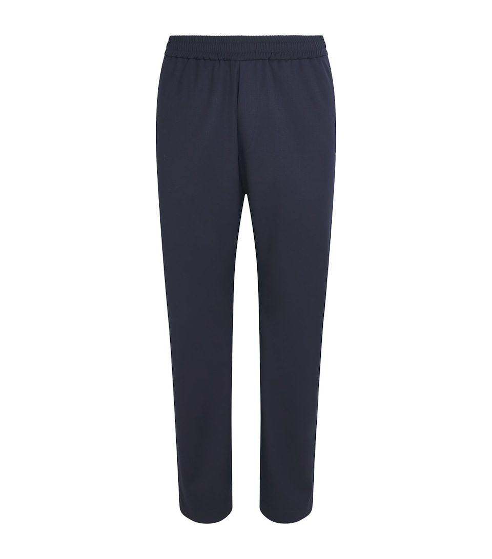 Barena Mens Wool-Blend Drawstring Straight Trousers Navy