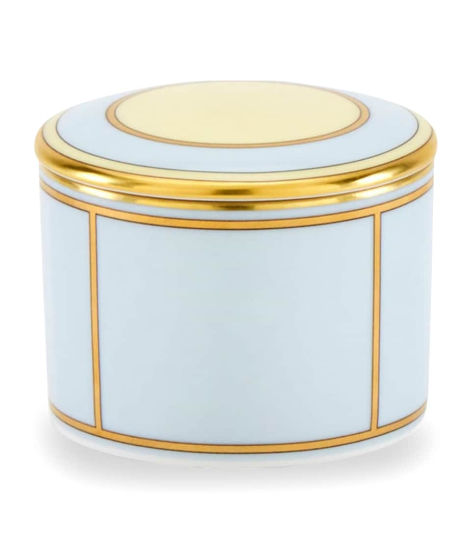GINORI 1735 Porcelain Colonna Diva Celeste Trinket Box