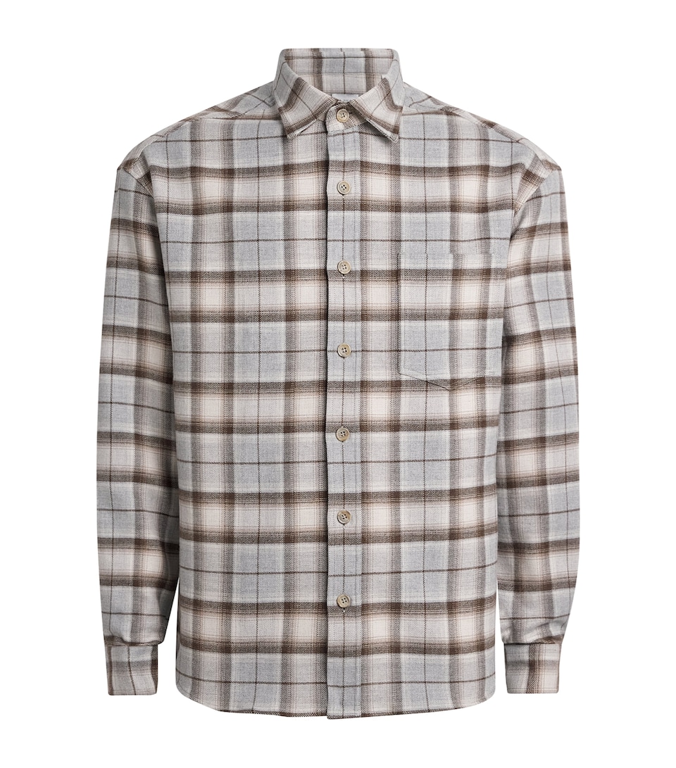 Pal Zileri Mens Cotton Check Shirt Brown