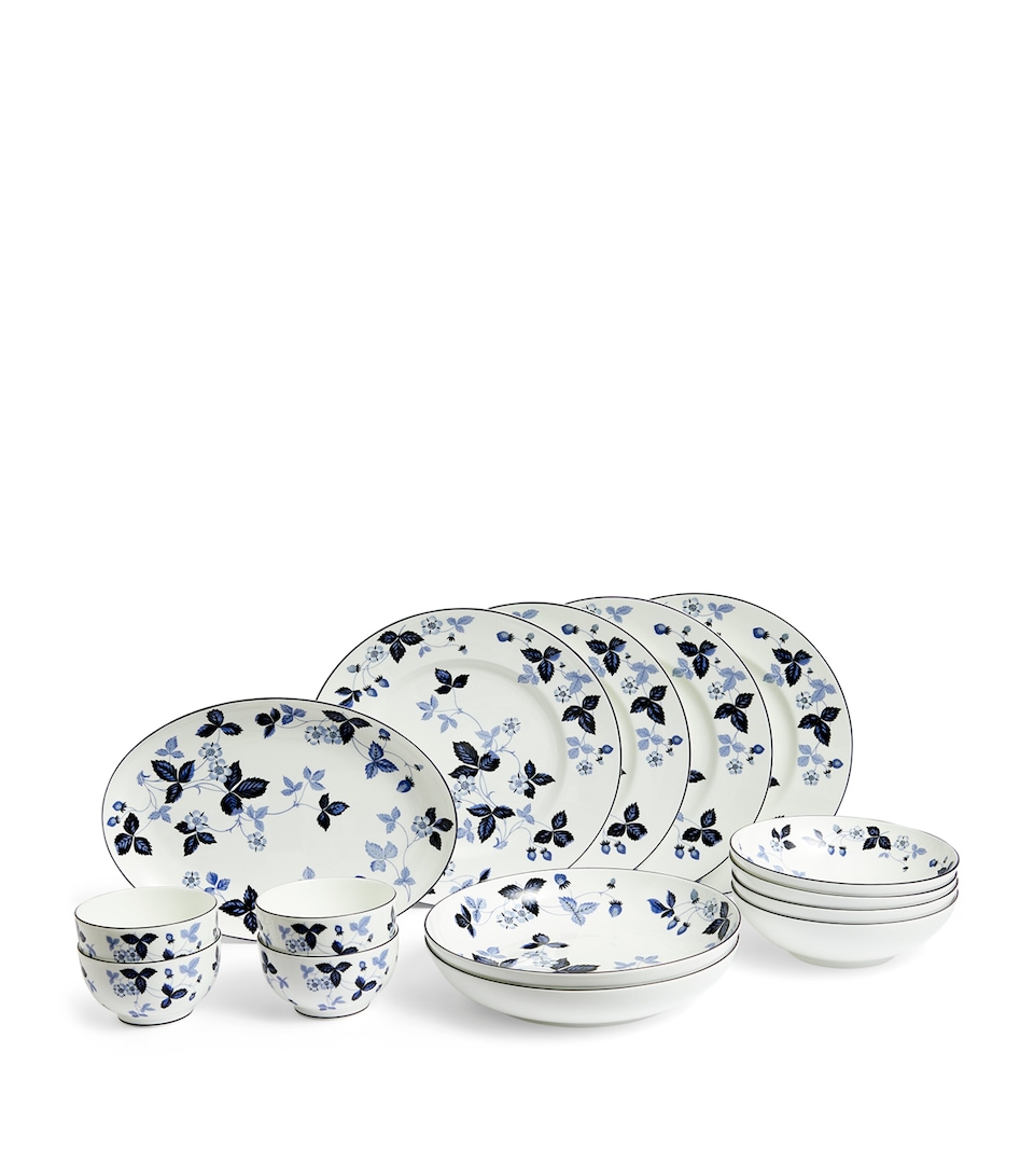 Wild Strawberry Inky Blue 15-Piece Dinner Set