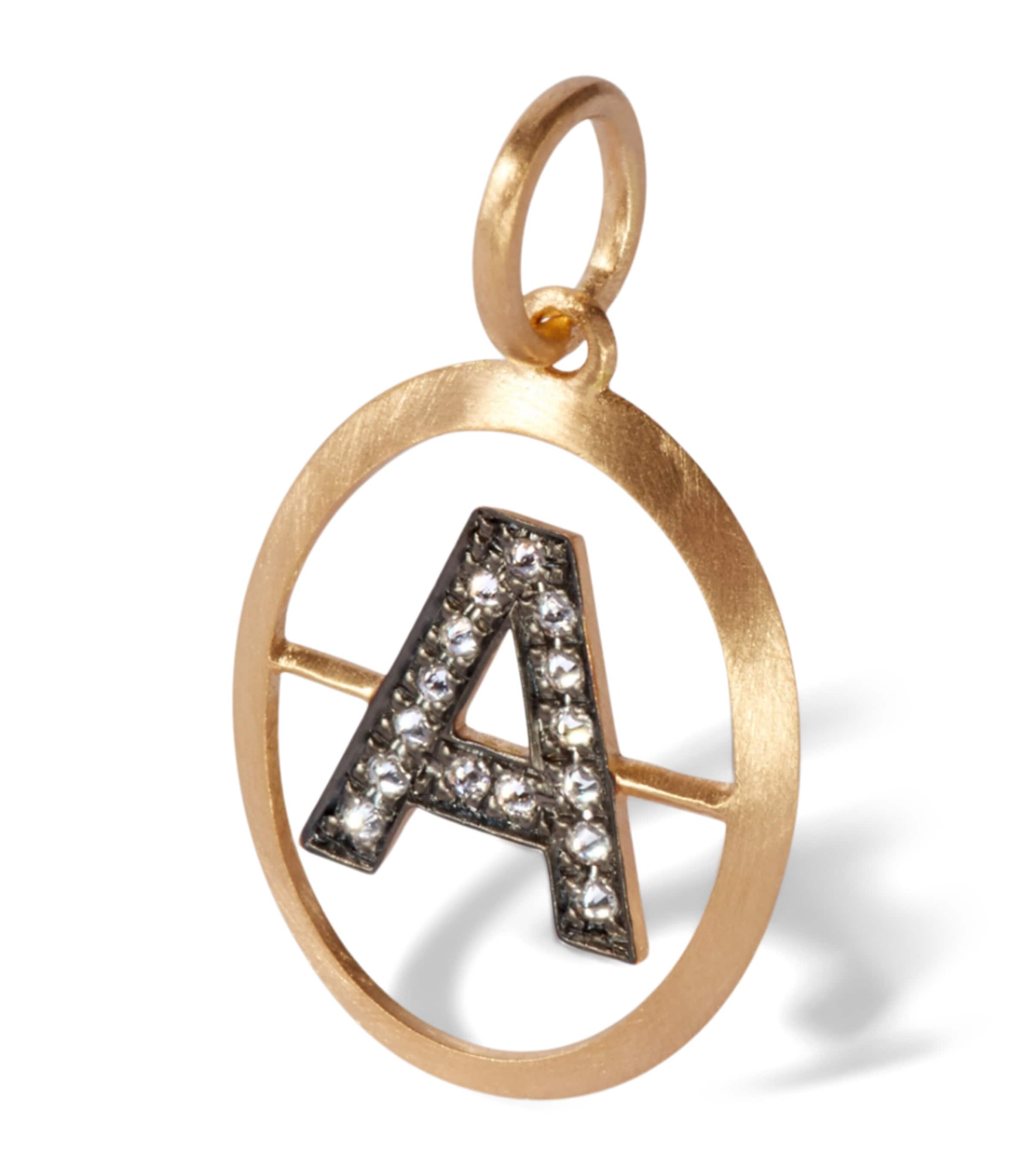 Annoushka Yellow Gold and Diamond Initial A Pendant