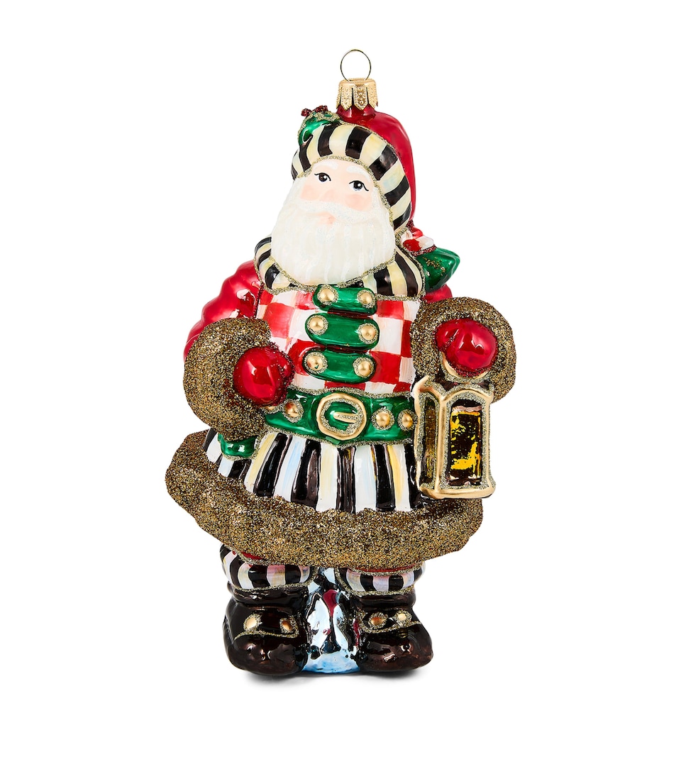 Glass Check It Out Santa Tree Decoration