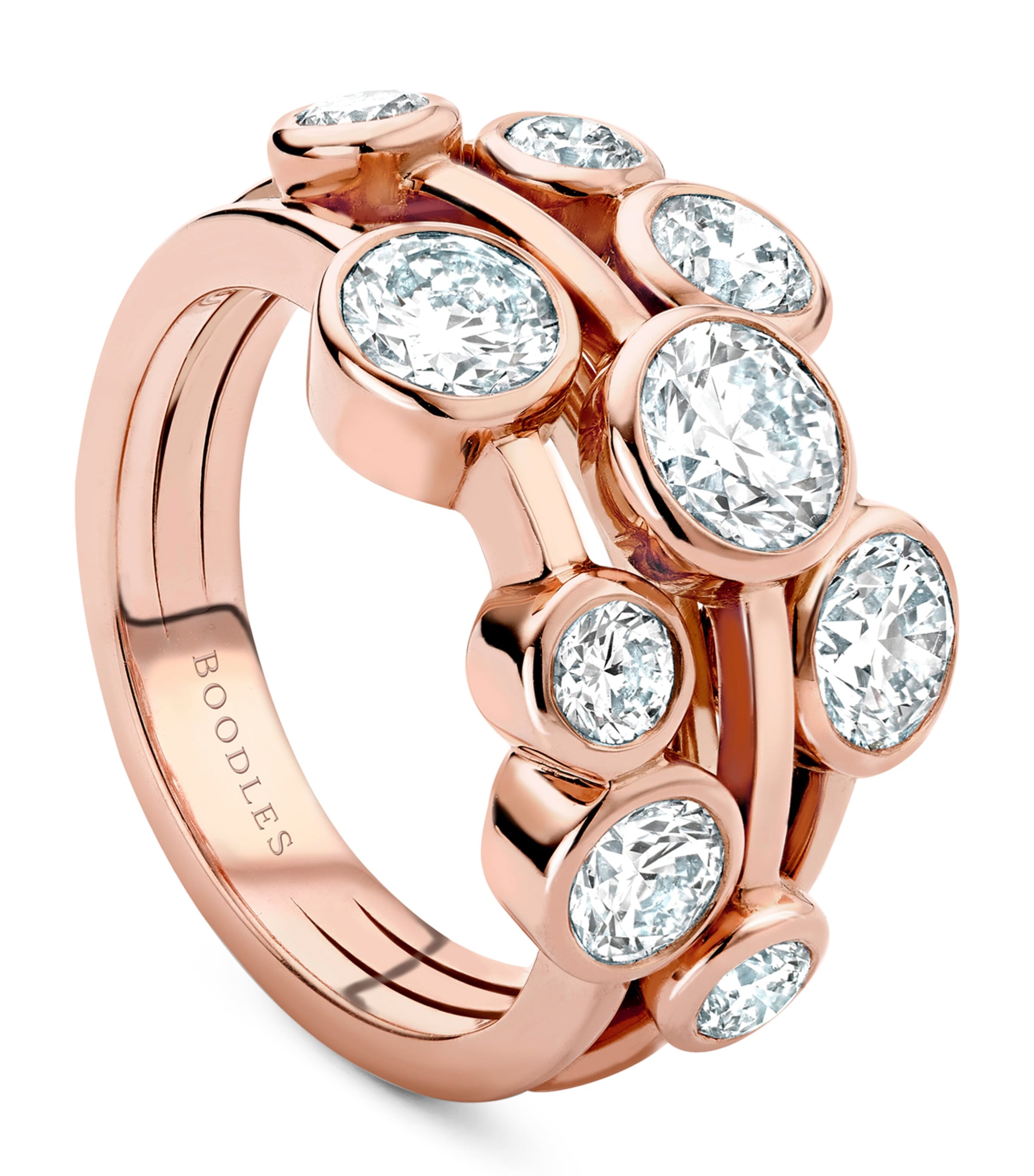 Boodles Rose Gold and Diamond Raindance Cluster Ring Rose Gold