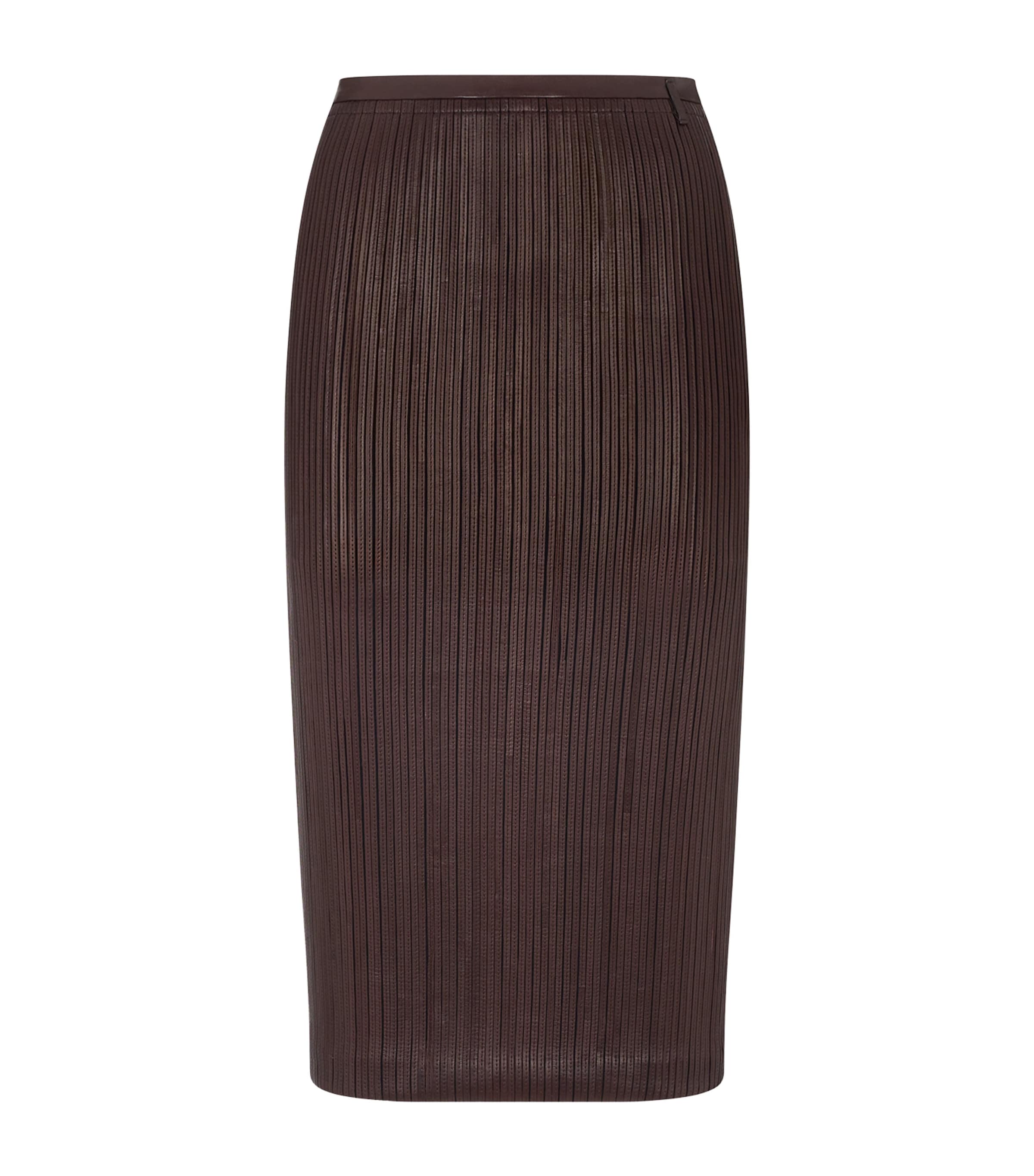 TOM FORD Womens Leather Midi Skirt Eek