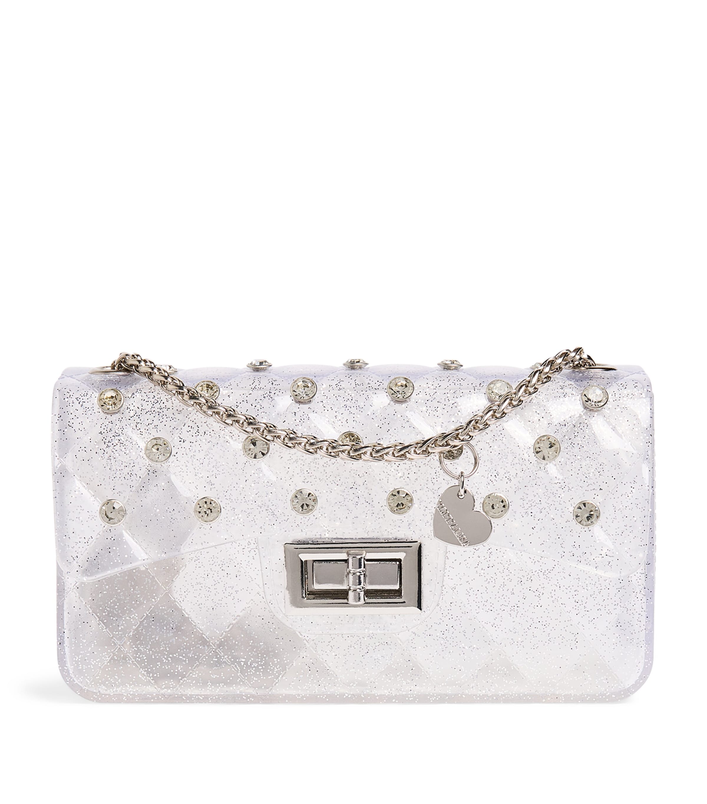 Monnalisa Embellished Shoulder Bag Grigio Medio