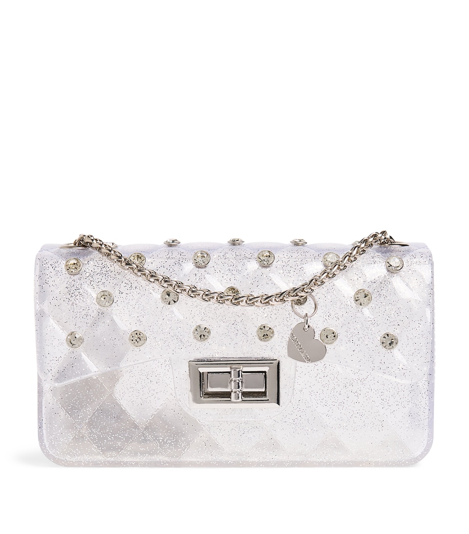 Monnalisa Embellished Shoulder Bag Grigio Medio