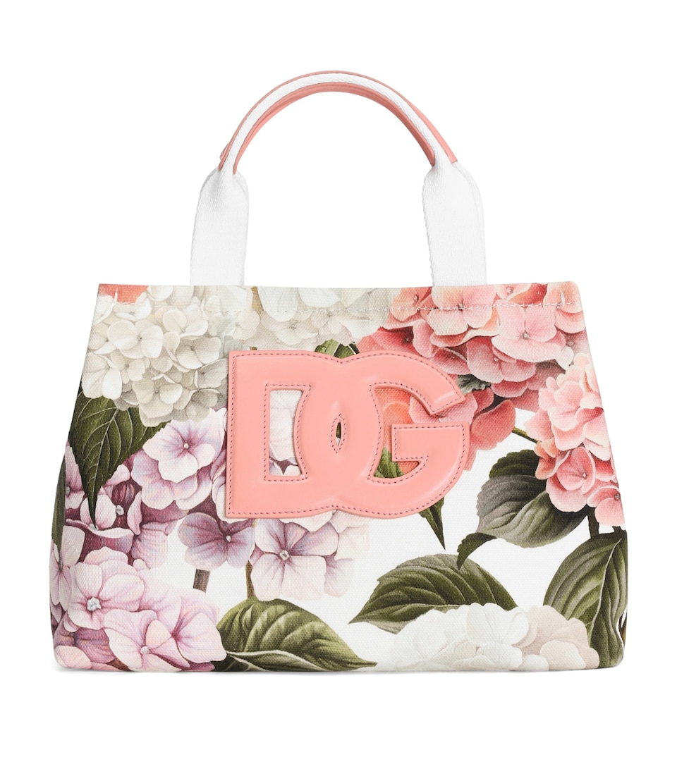Dolce&Gabbana Kids Canvas Hydrangea Print Tote Bag Orte