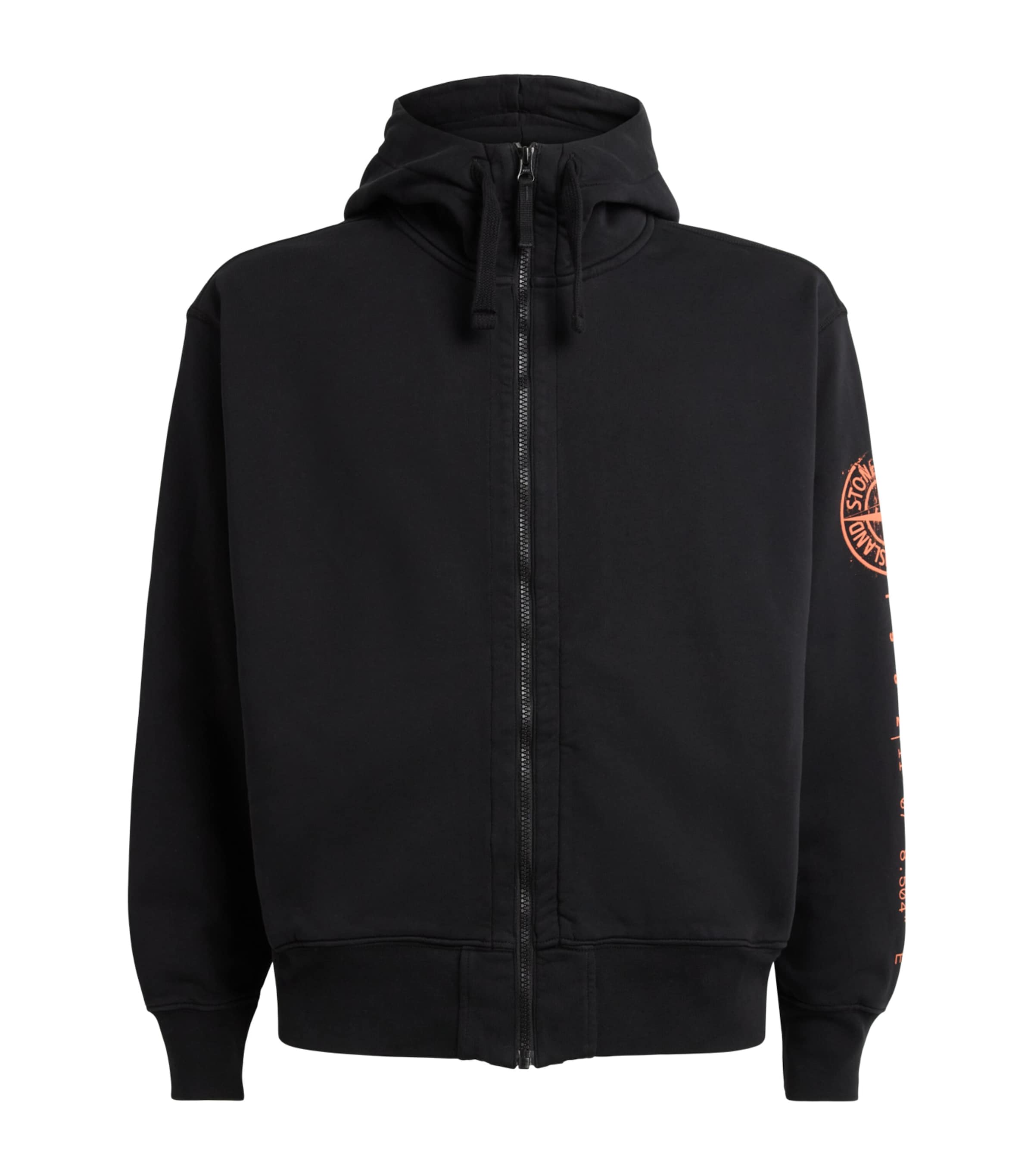 Stone Island Mens Oversized Compass Zip-Up Hoodie