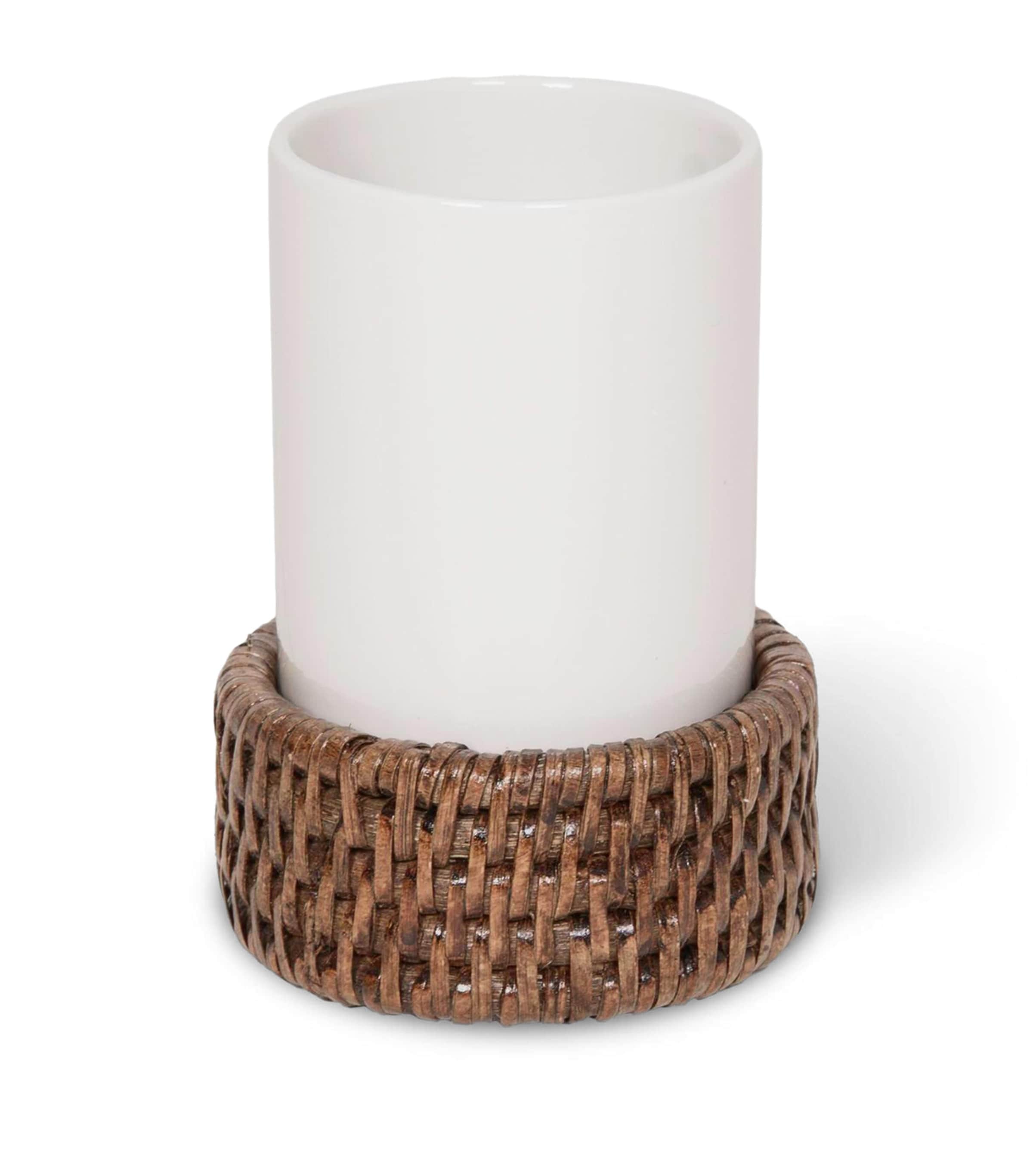 Decor Walther Rattan-Porcelain Toiletry Holder (10.5cm) Rattan Light