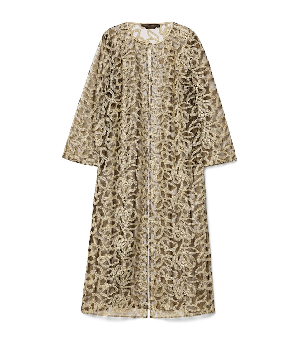 Tulle Embroidered Long Cardigan