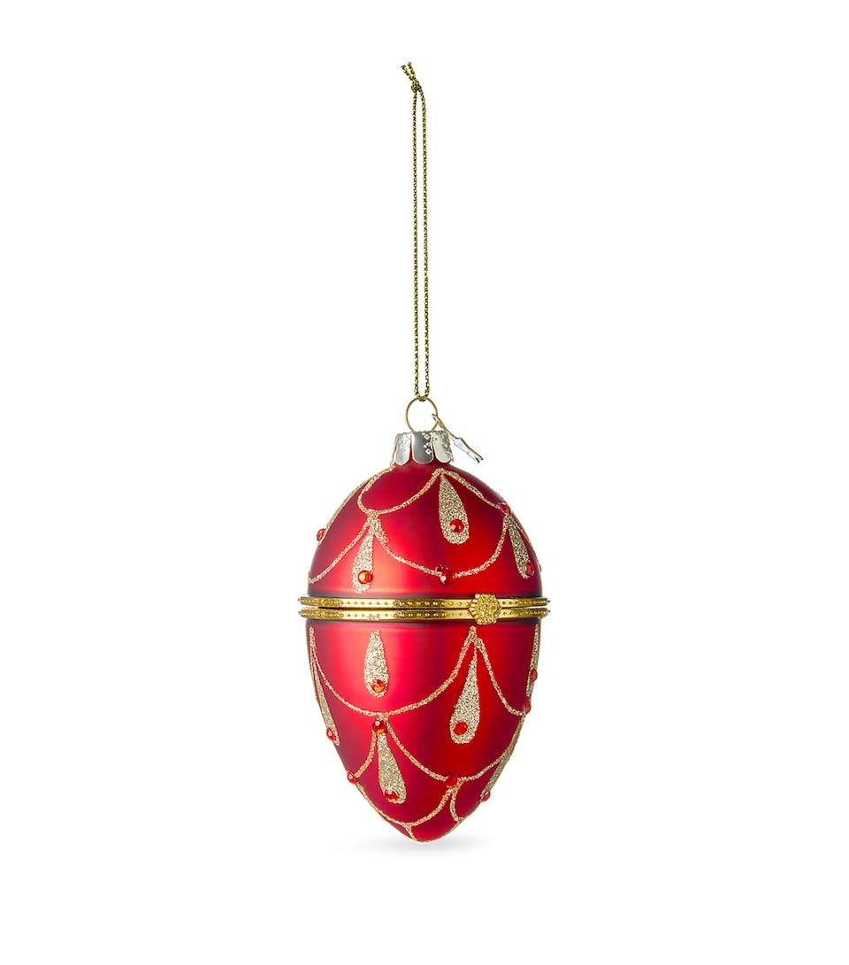 Harrods Fabergé-Style Egg Tree Decoration Red