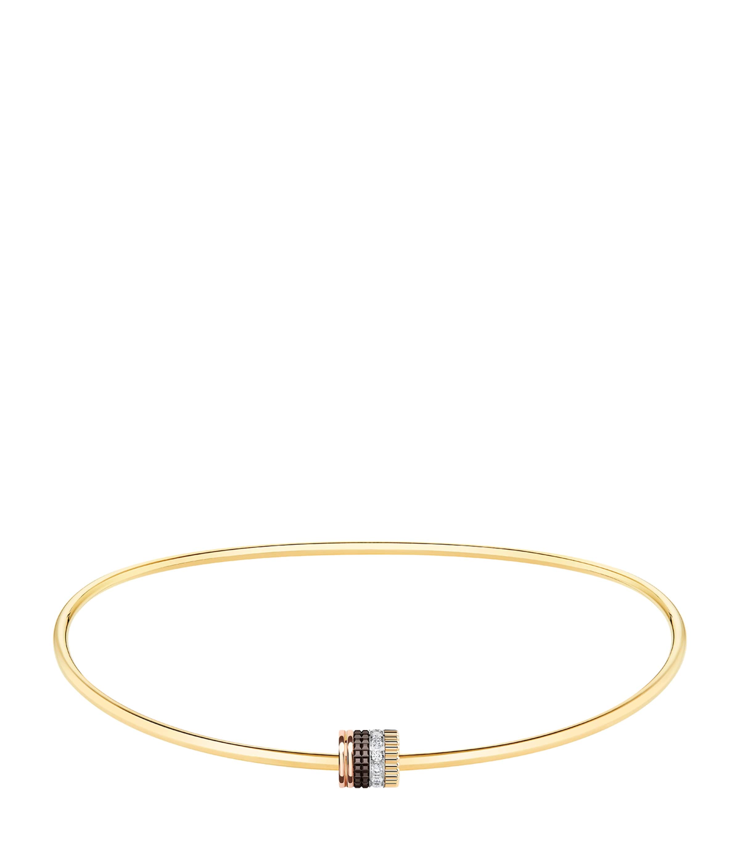 Small Mixed Gold and Diamond Quatre Classique Necklace