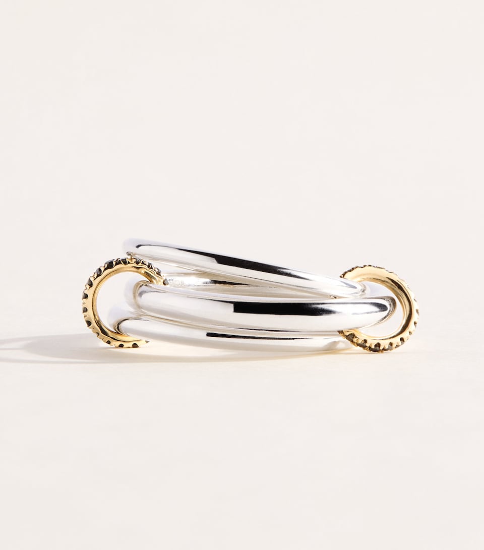 Spinelli Kilcollin Yellow Gold, Sterling Silver and Diamond Capricorn Ring Sterling Silver
