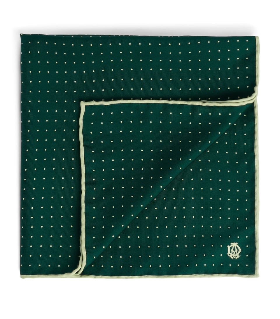 Dunhill Silk Polka-Dot Neckerchief Green