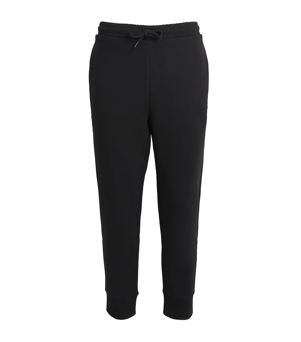 BOSS Mens Stretch-Cotton Logo Sweatpants Black