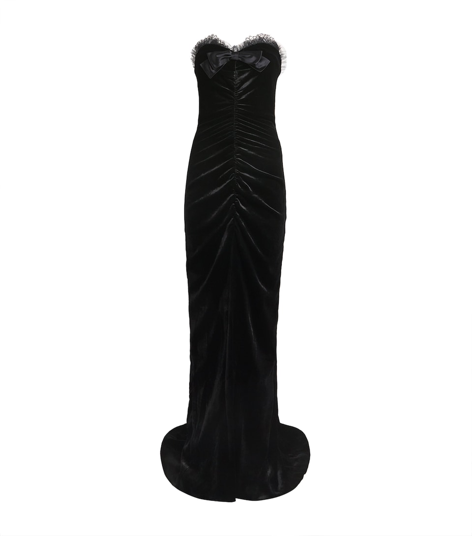 Velvet Strapless Gown