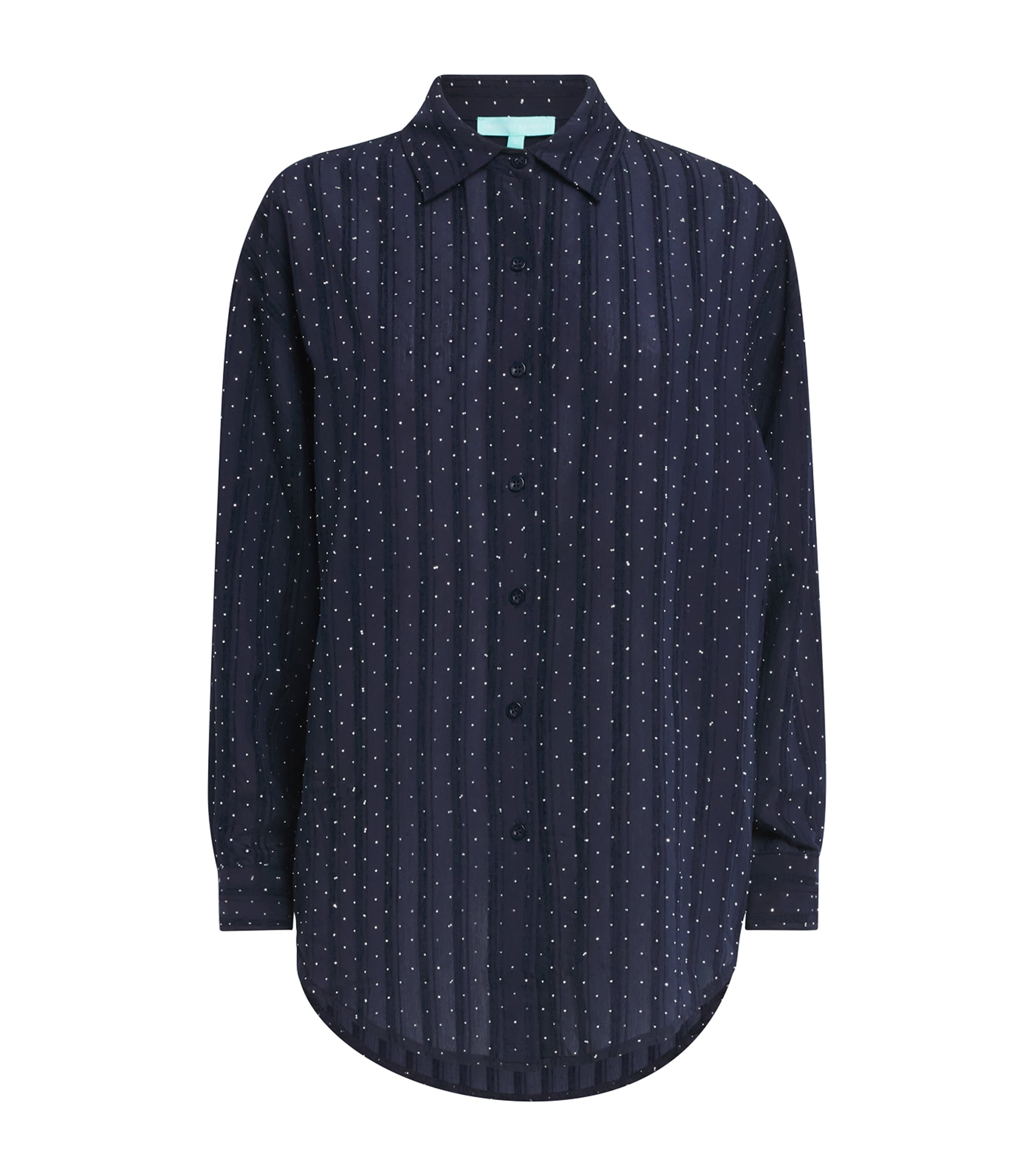 Melissa Odabash Womens Cotton Diamanté Ziggy Shirt Marine