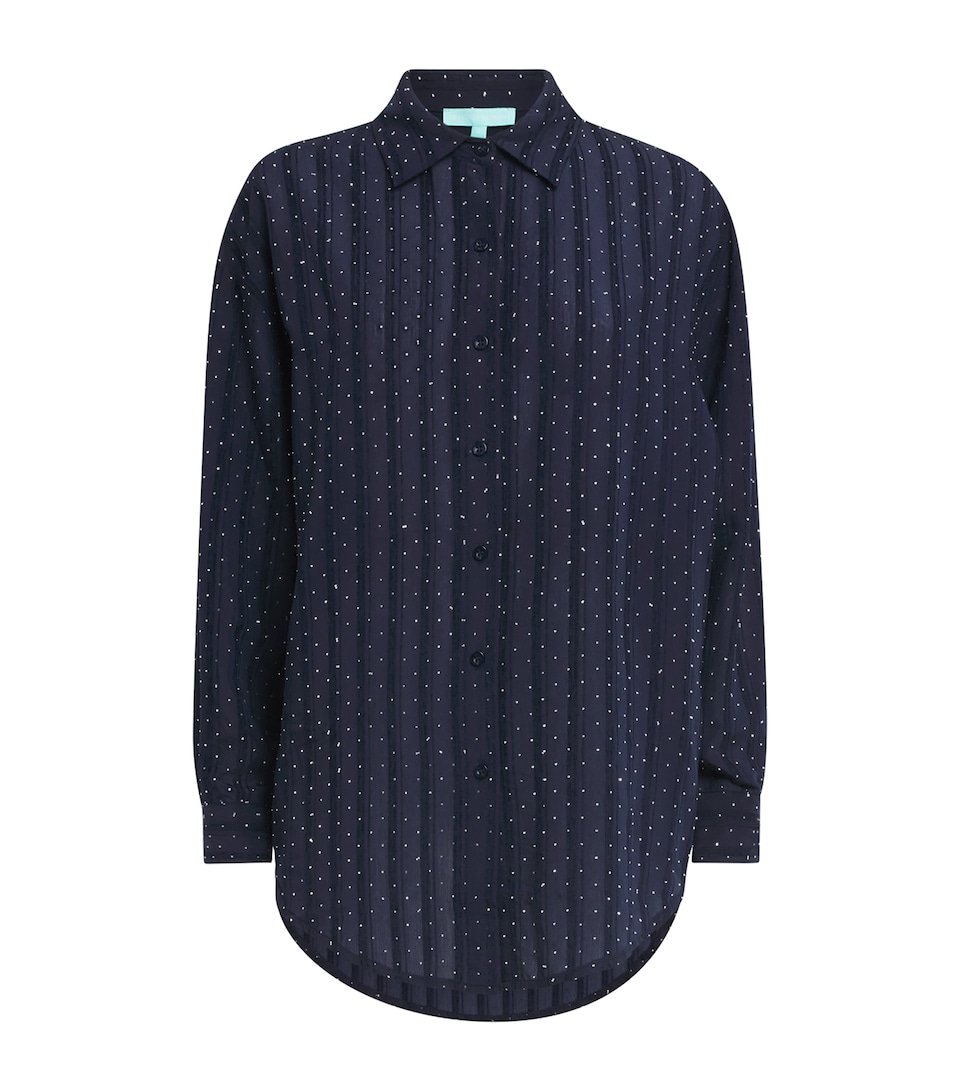 Melissa Odabash Womens Cotton Diamanté Ziggy Shirt Marine
