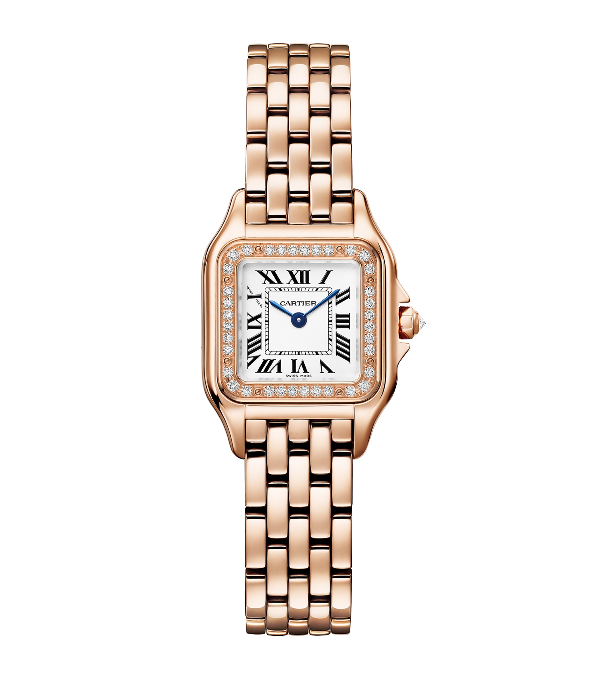 Cartier Small Rose Gold and Diamond Panthère de Cartier Watch 23mm Silvered