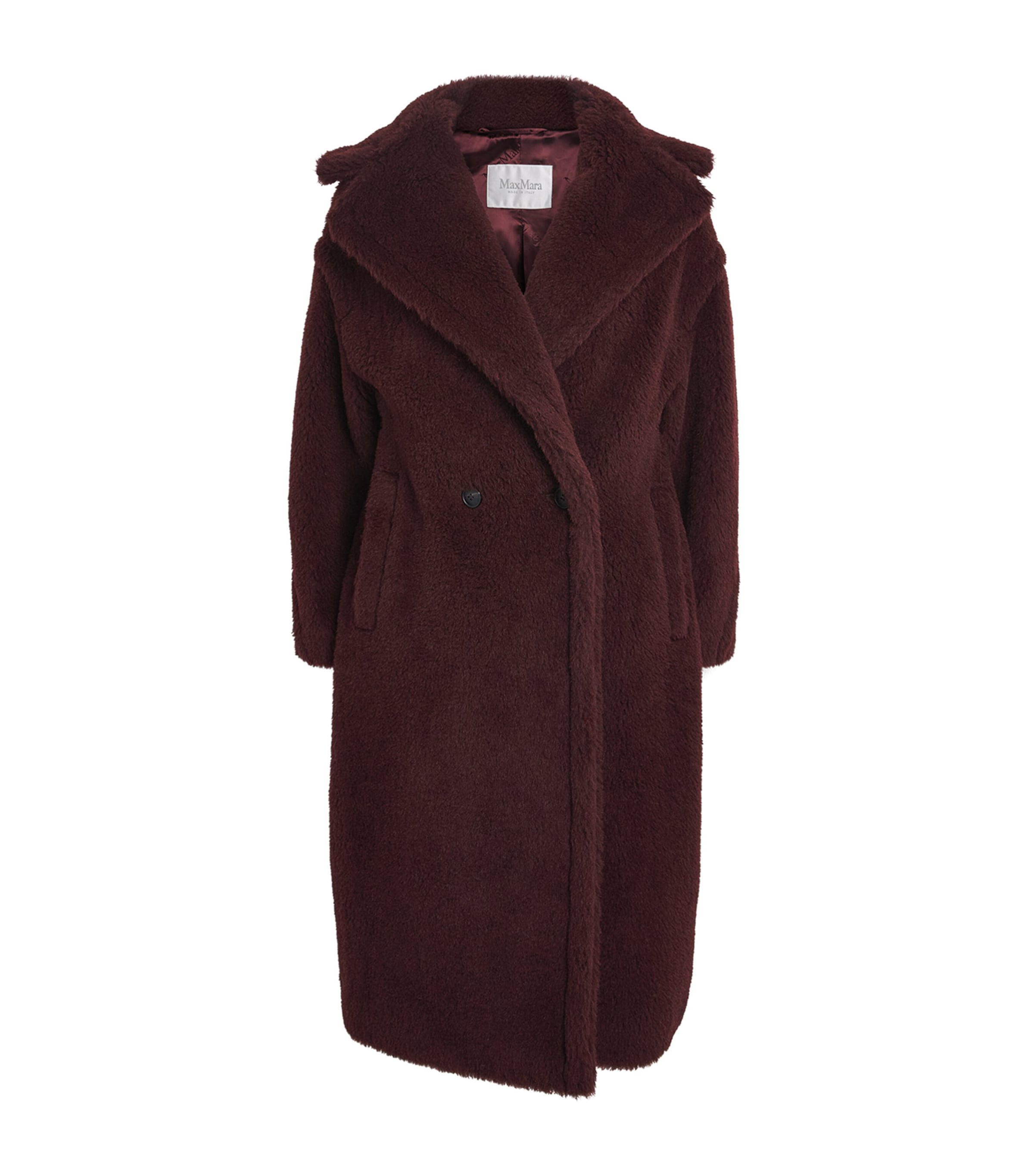 Wool-Silk Teddy Double-Breasted Coat