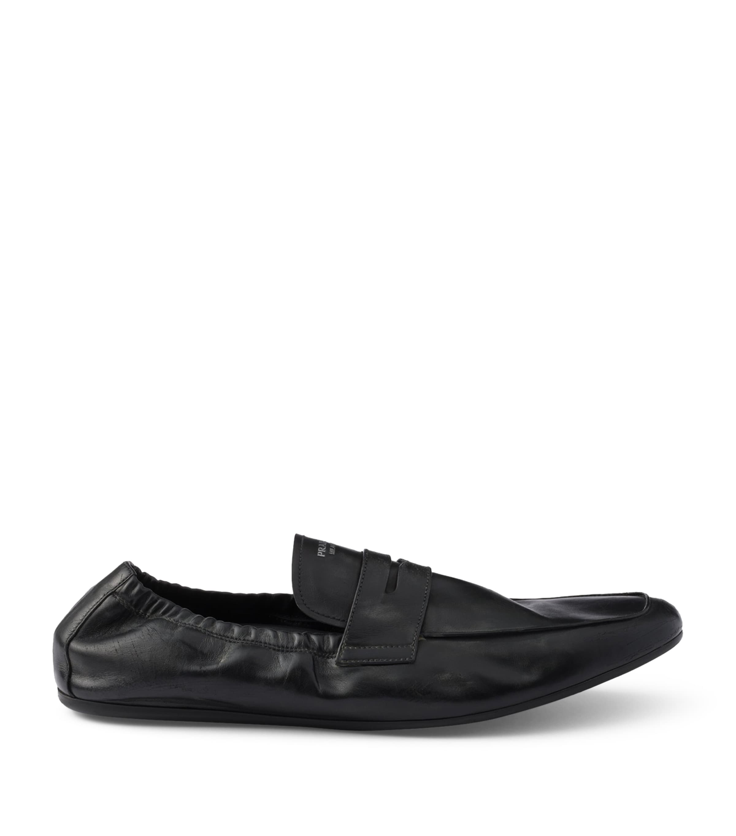 Prada Antiqued Leather Shuffle Loafers