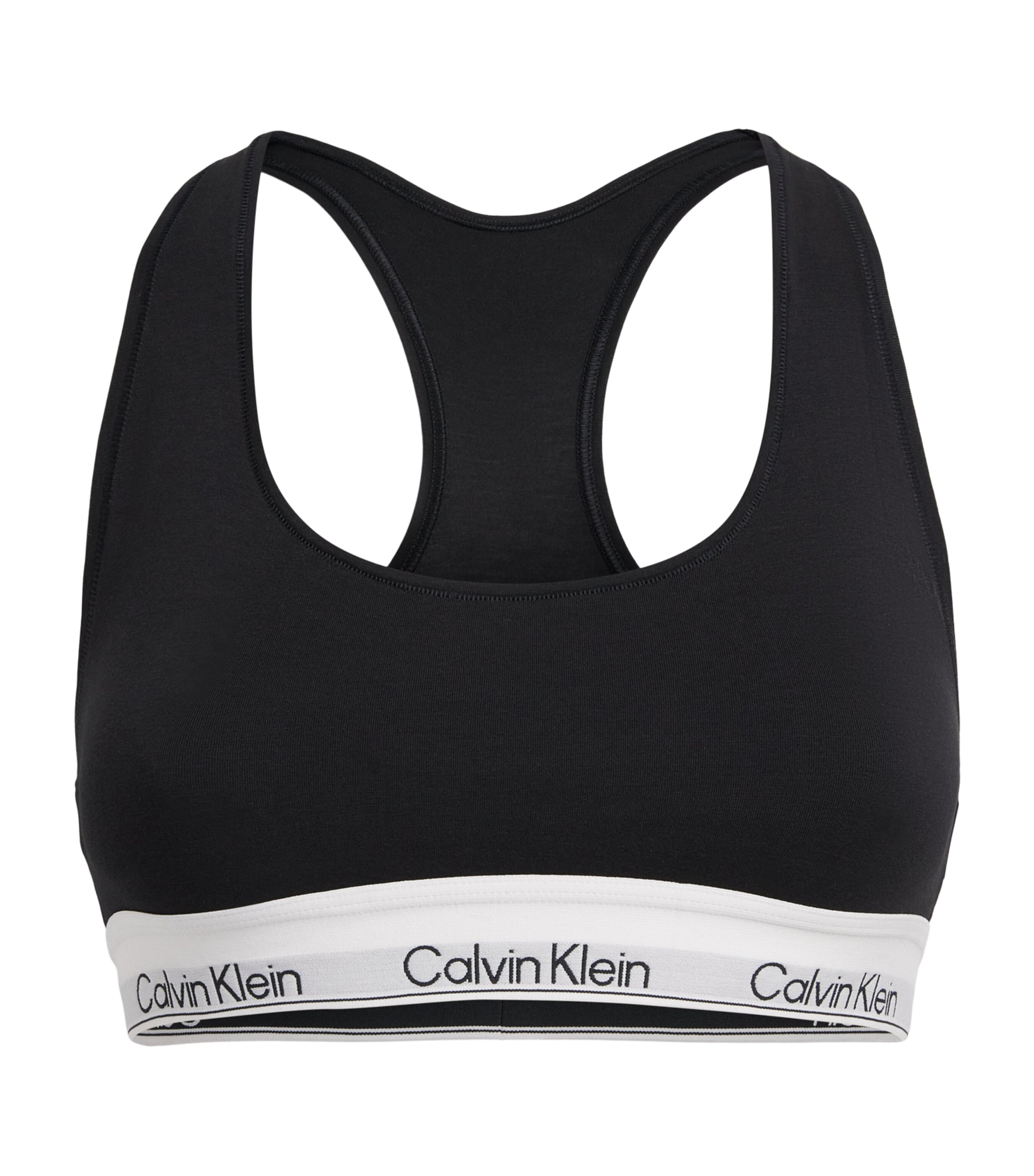 Calvin Klein Womens Cotton-Blend Icon Unlined Bralette Black