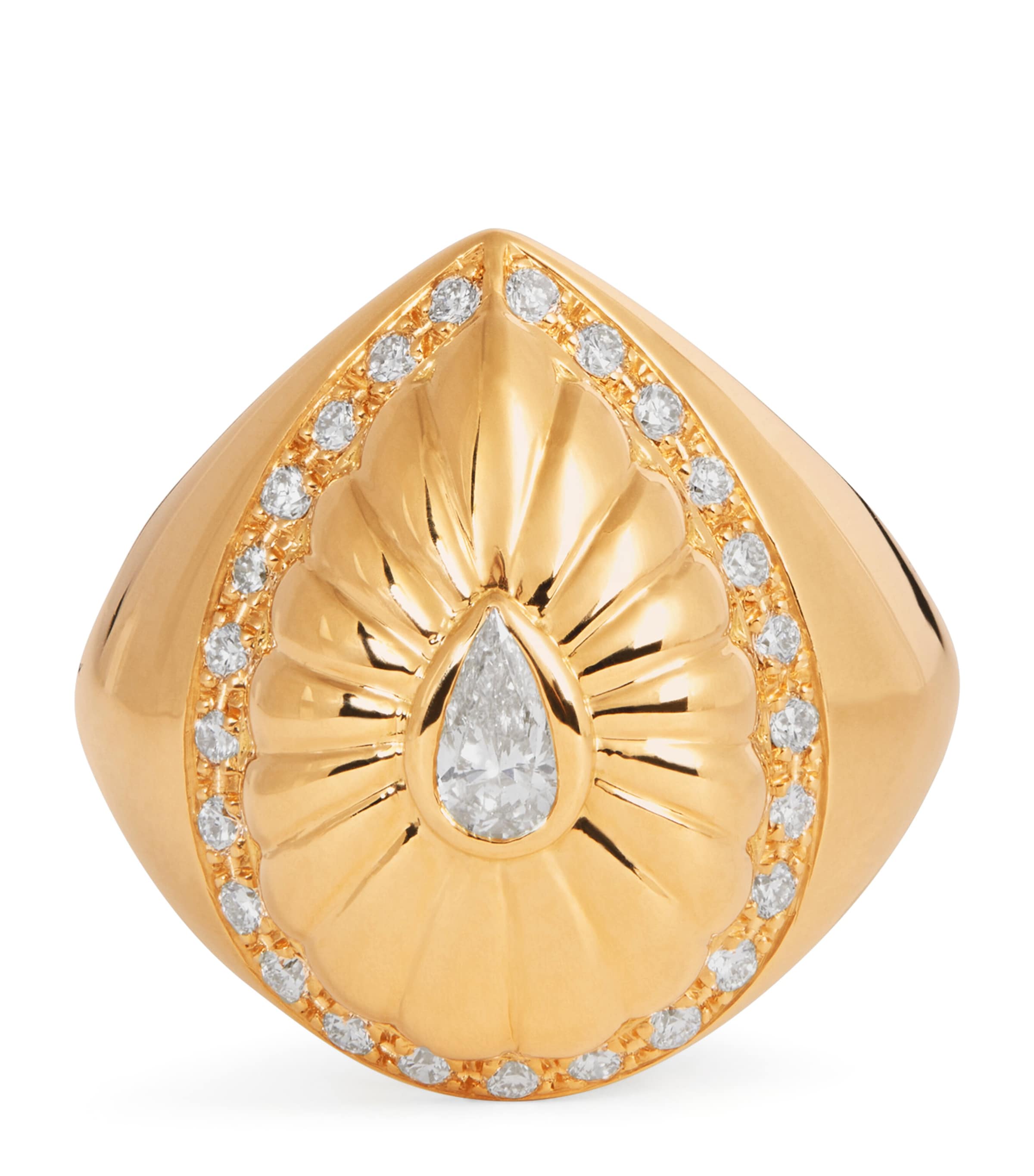 Yellow Gold and Diamond Bond Street Pinky Ring