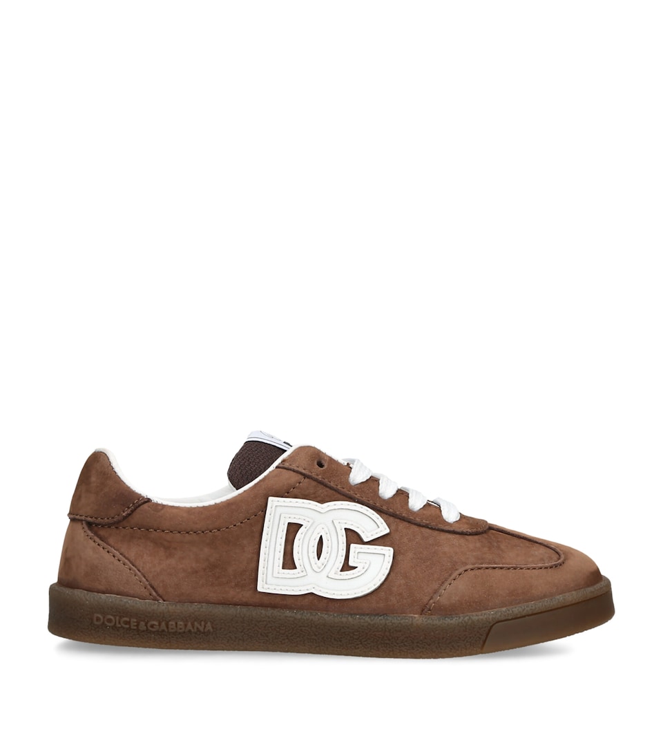 Dolce&Gabbana Kids Suede DG Sneakers Brown
