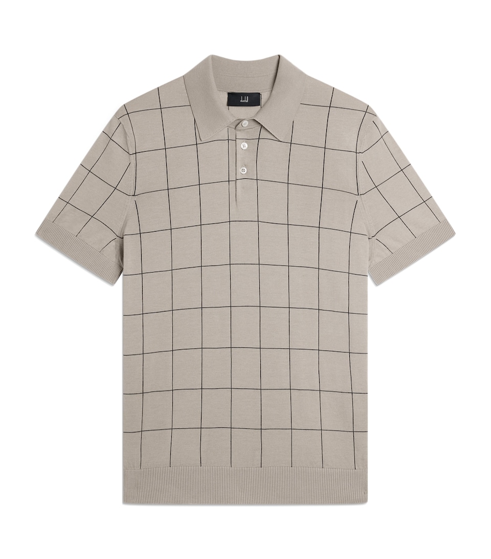 Dunhill Mens Cotton-Mulberry Silk Polo Shirt Sand