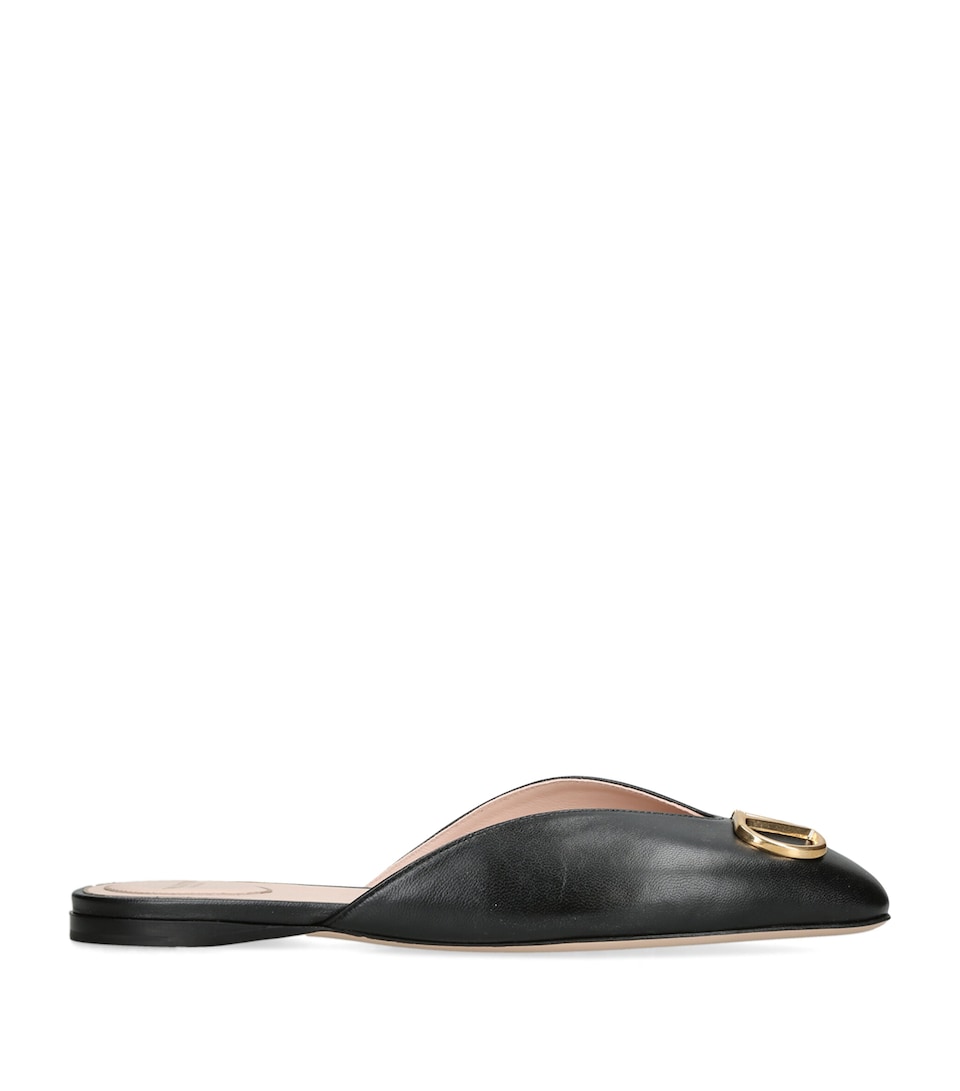 Valentino Garavani Leather VLogo Signature Mules Black