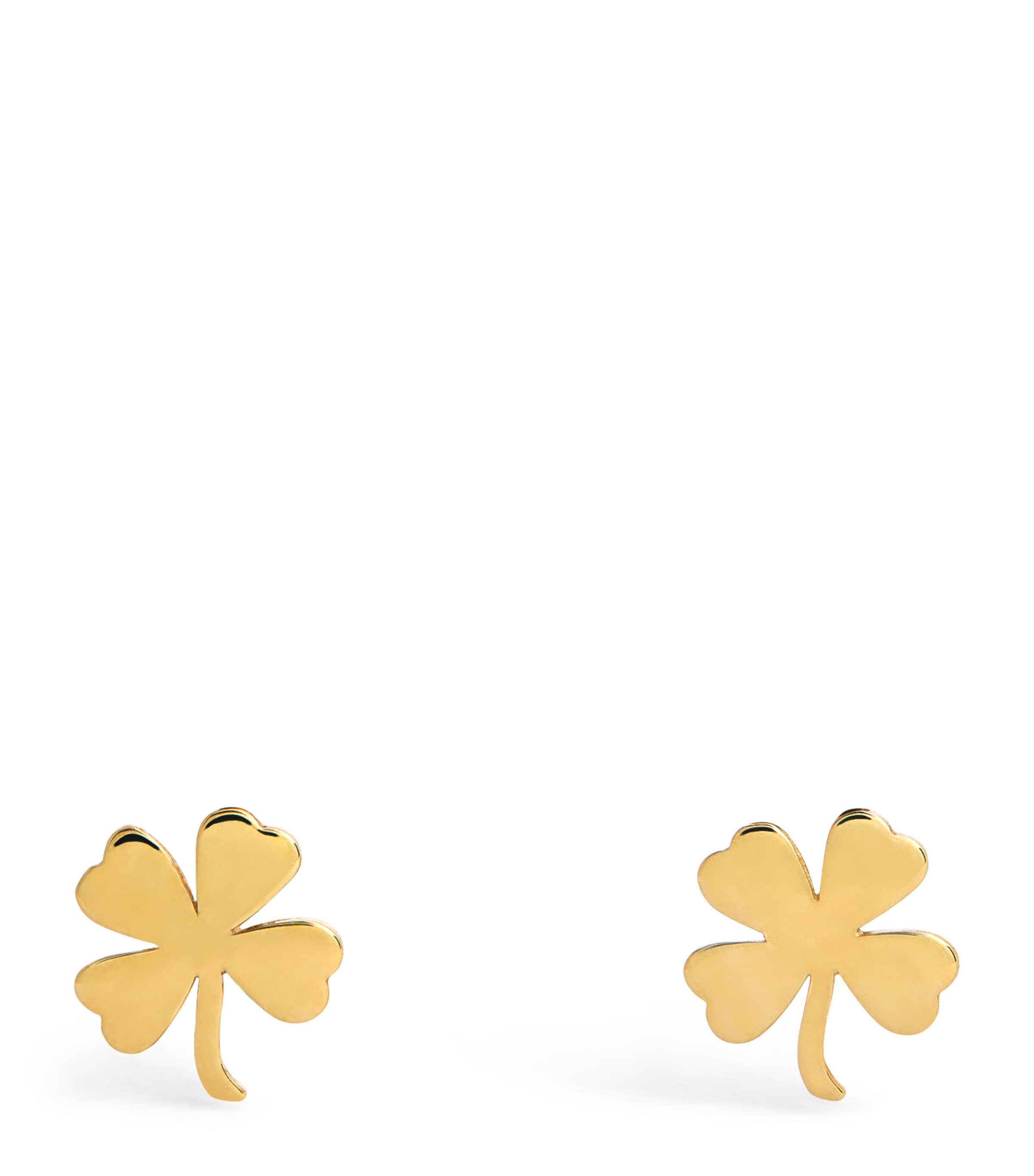 Yellow Gold Clover Stud Earrings