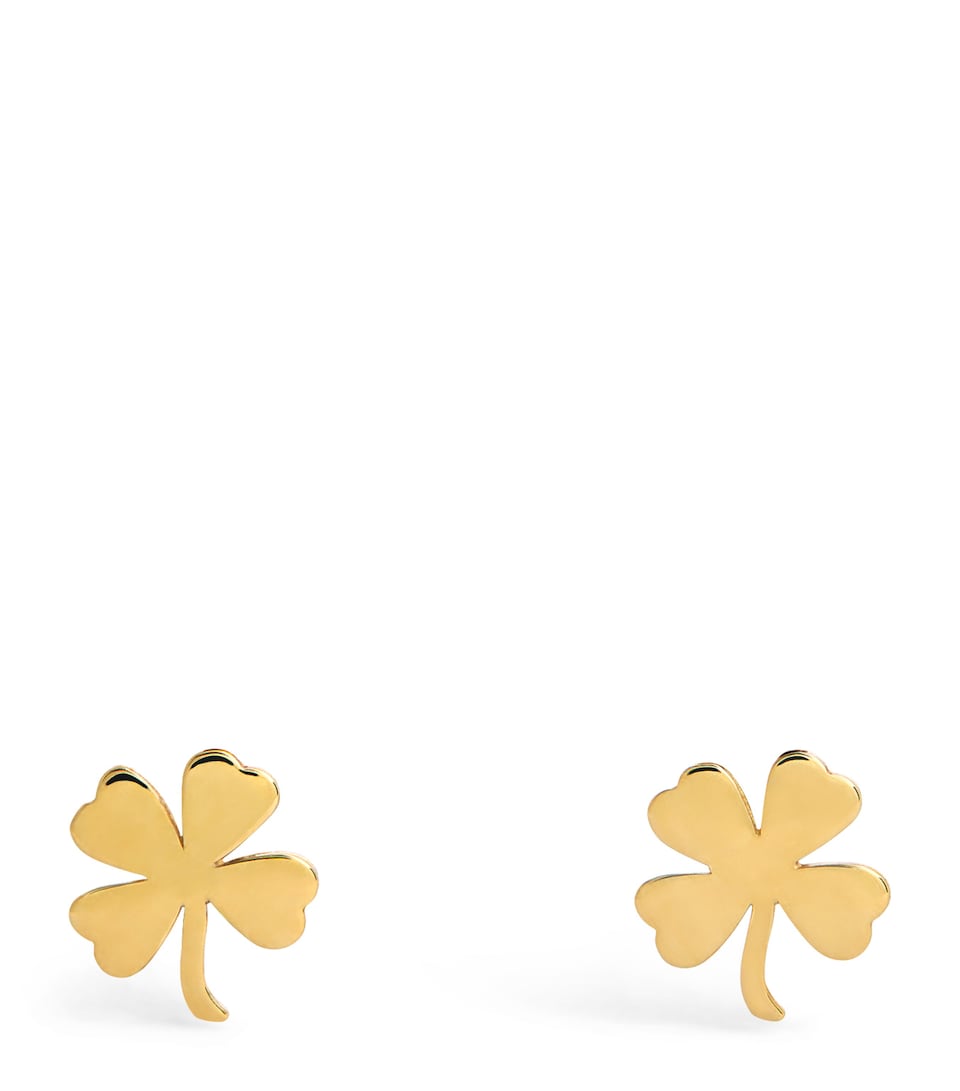 Yellow Gold Clover Stud Earrings