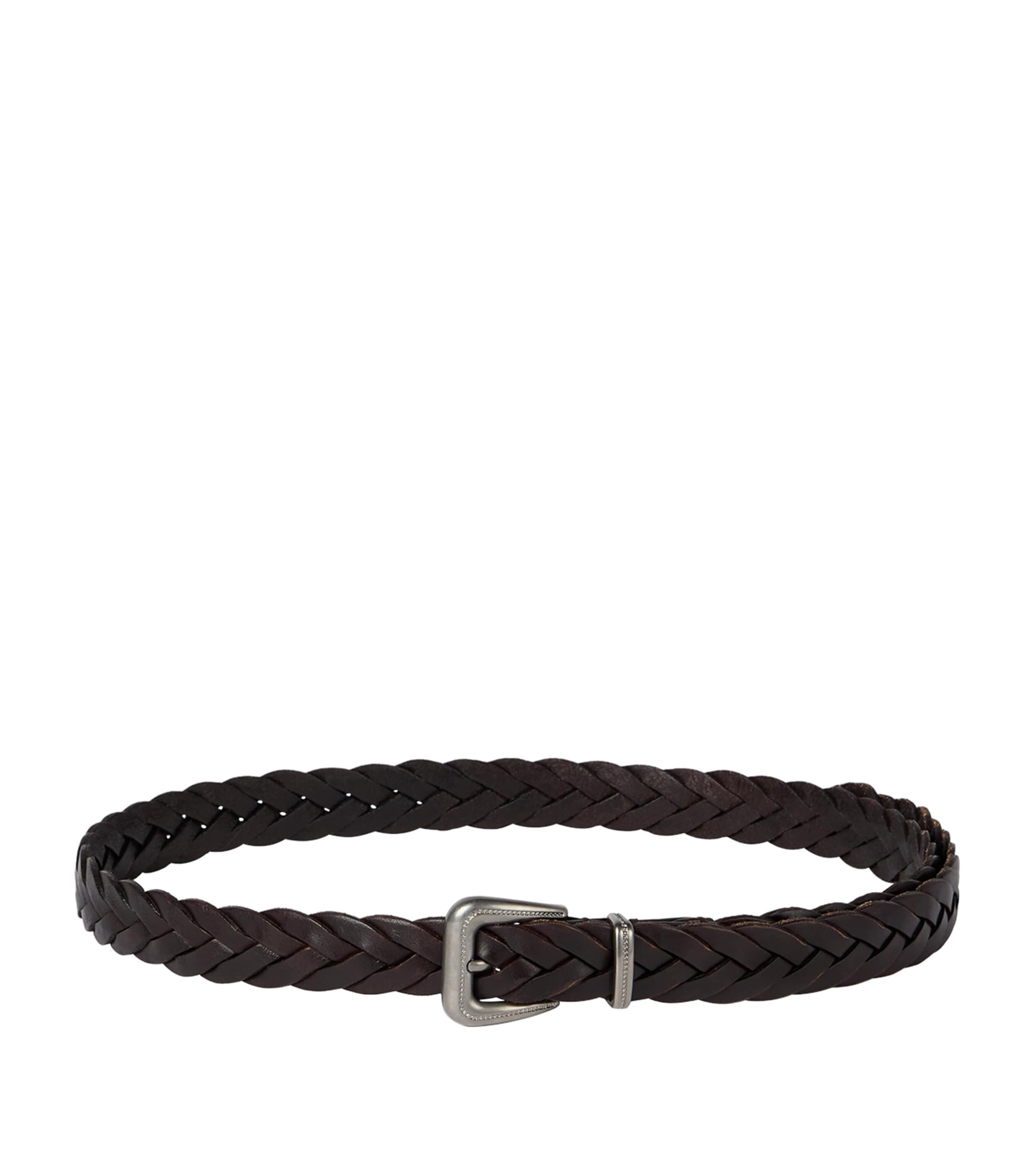 Brunello Cucinelli Leather Braided Belt