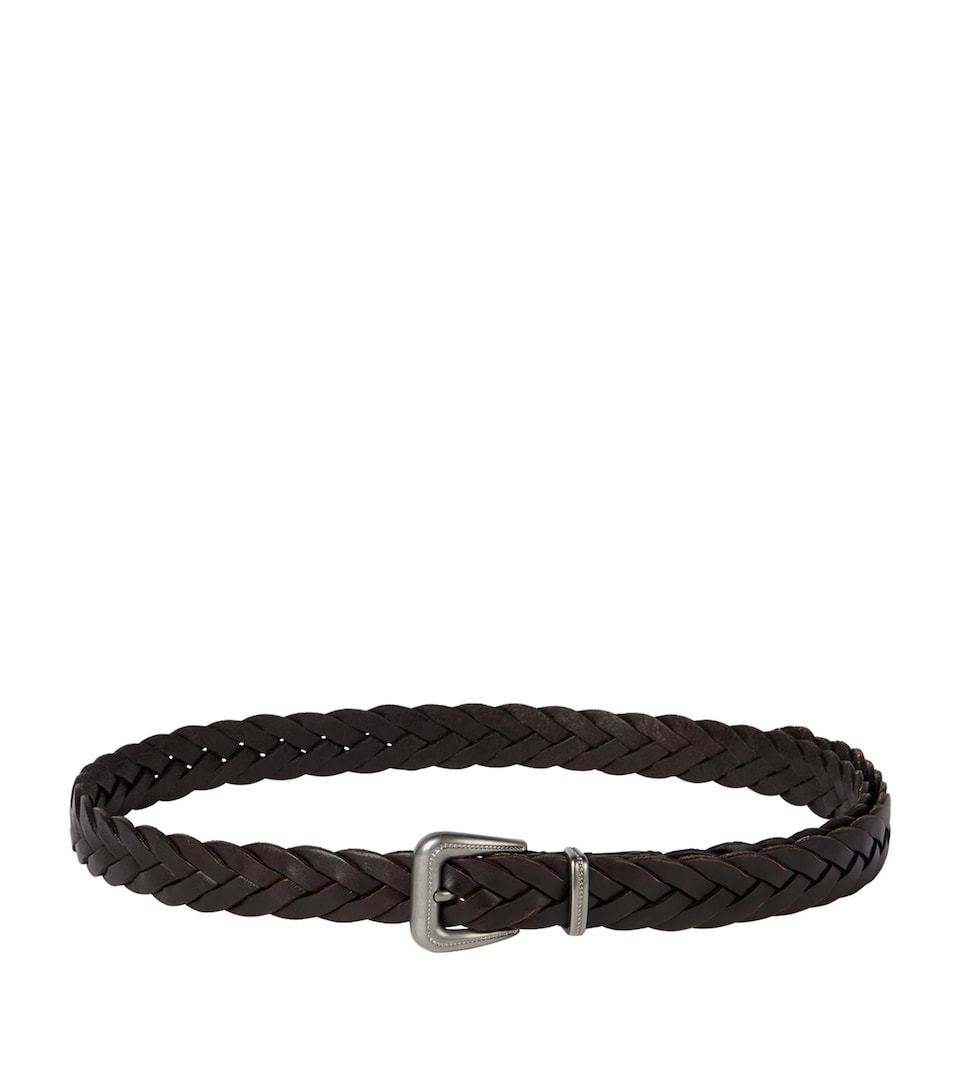 Brunello Cucinelli Leather Braided Belt
