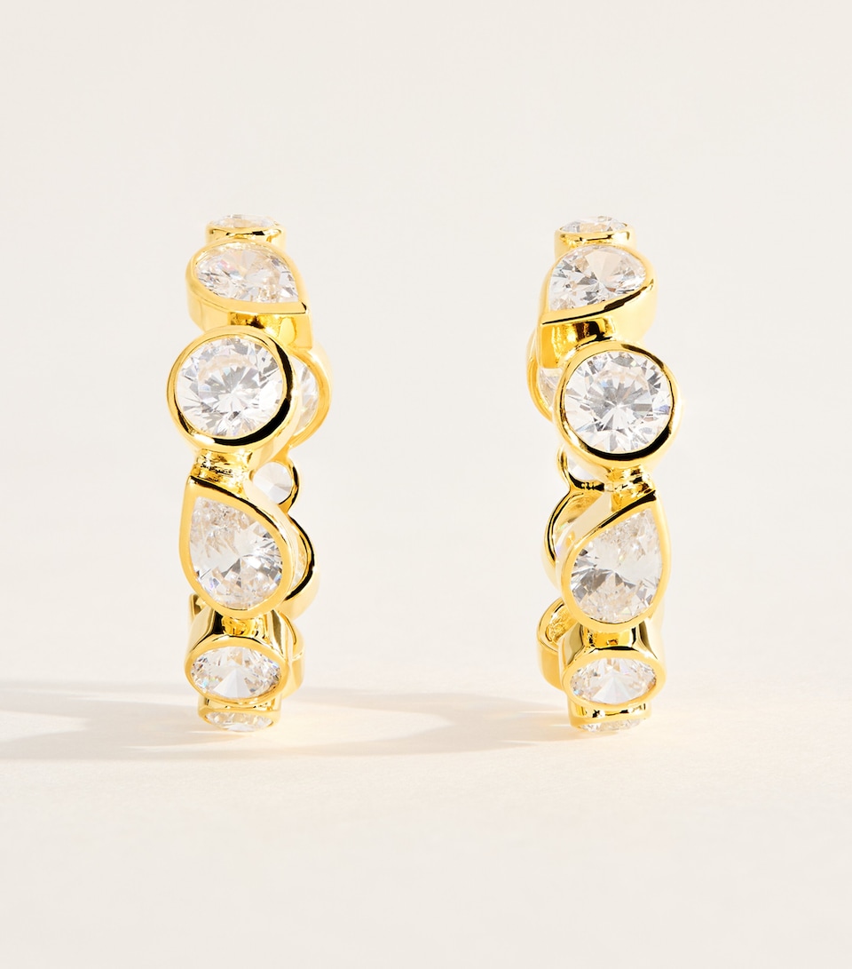 Completedworks Crystal A Few Good Anti-Heroes Hoop Earrings Gold Plated