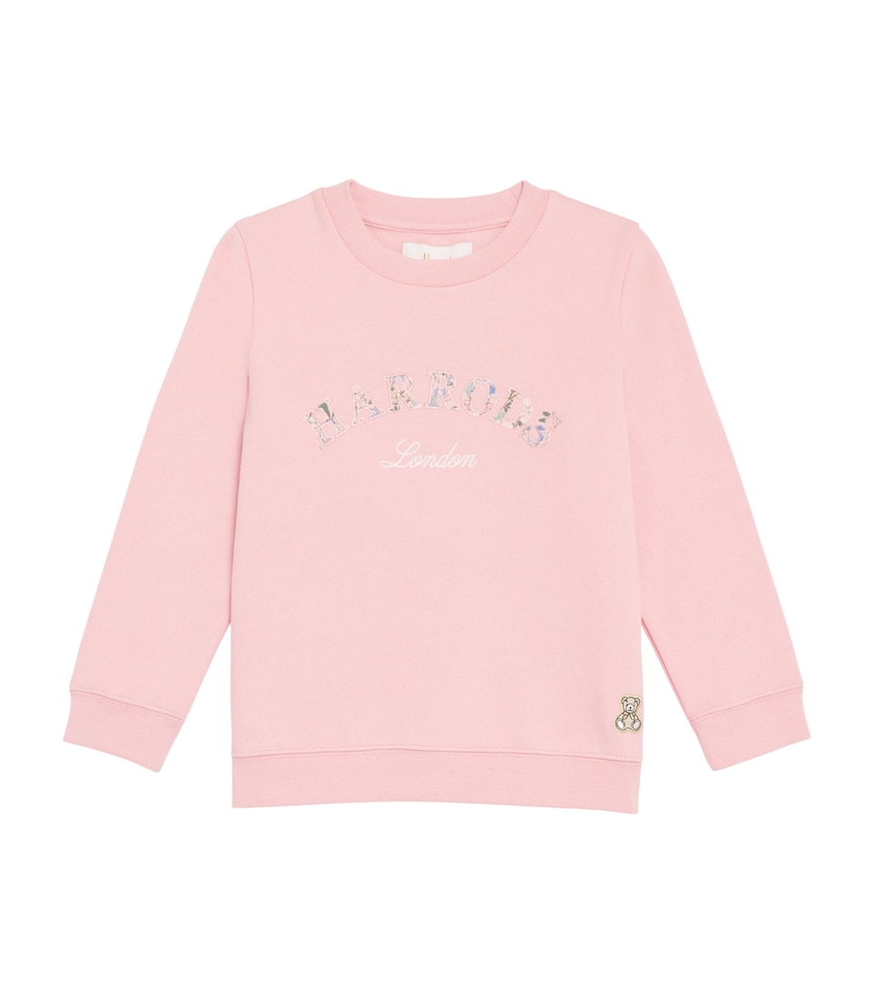 Harrods Cotton Jersey Floral Sweatshirt Pink