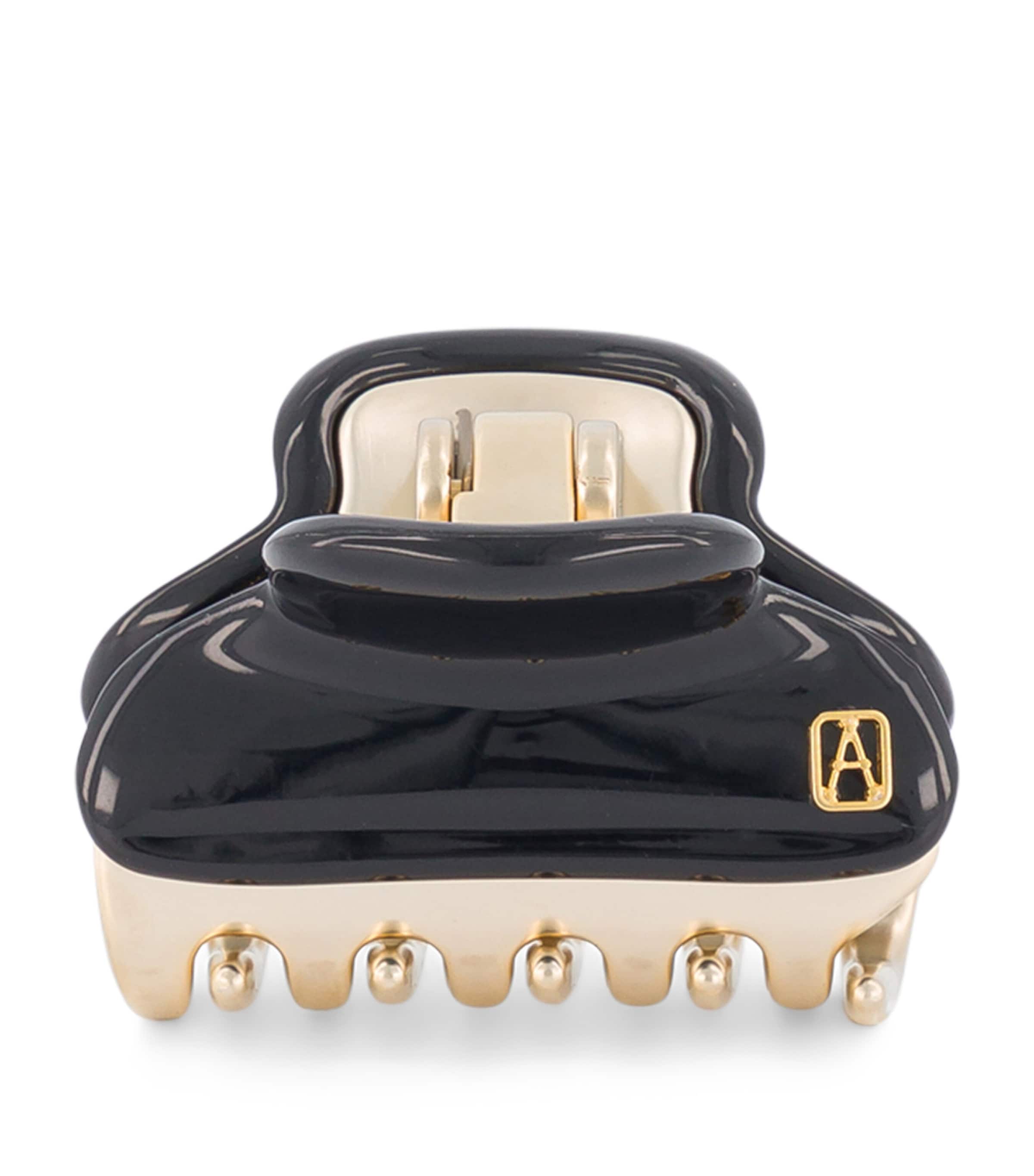 Alexandre de Paris Gold-Plated Claw Hair Clip Noir B/or