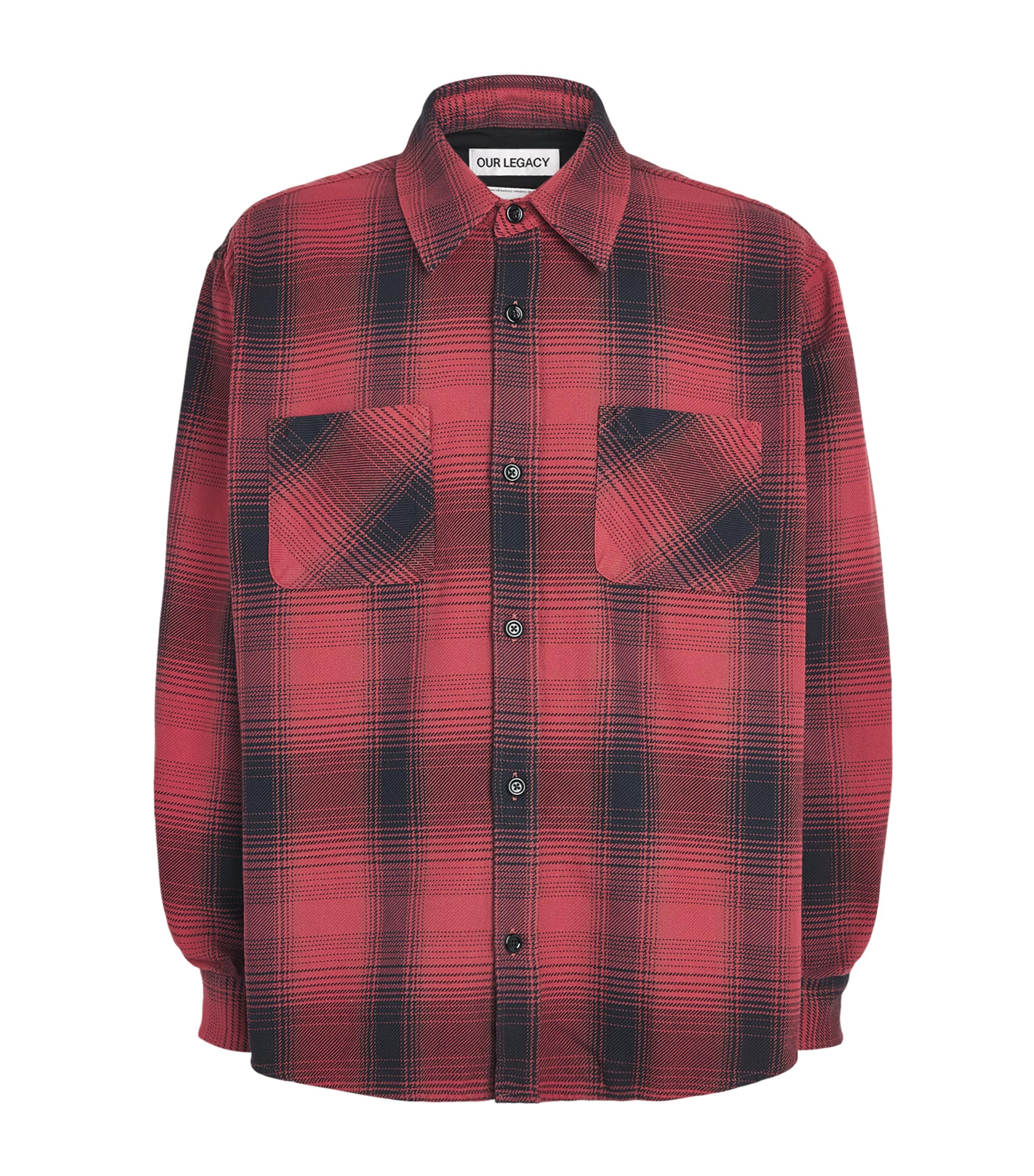 Our Legacy Mens Cotton Check Whoppin Shirt Bison Chck Ranch Ctn