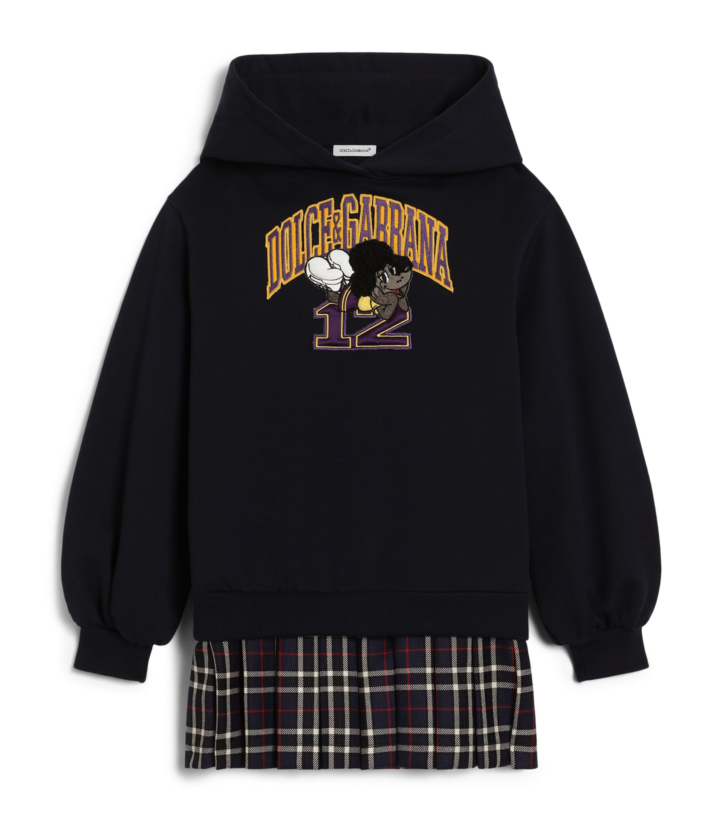 Dolce&Gabbana Kids Hooded Embroidered Dress (8-12+ Years) Combined Col