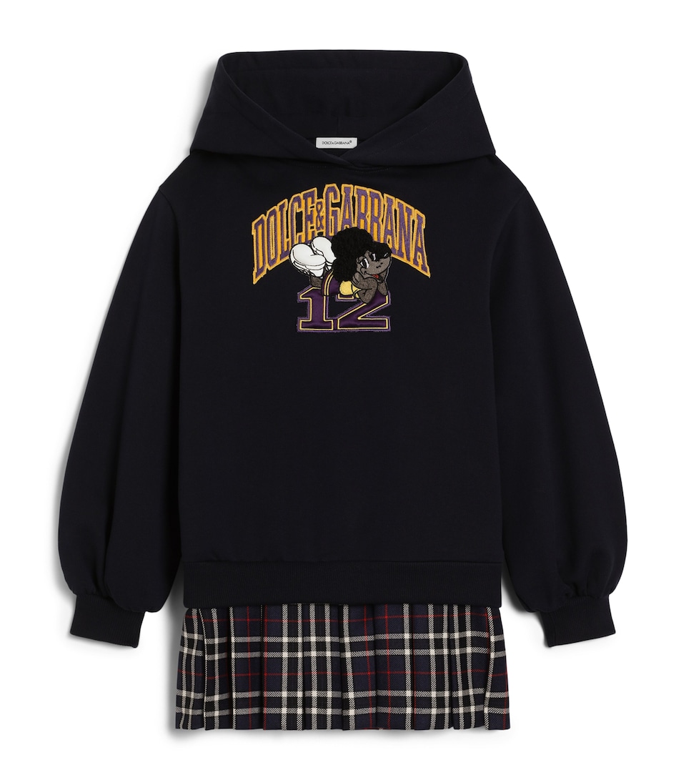 Dolce&Gabbana Kids Hooded Embroidered Dress (8-12+ Years) Combined Col